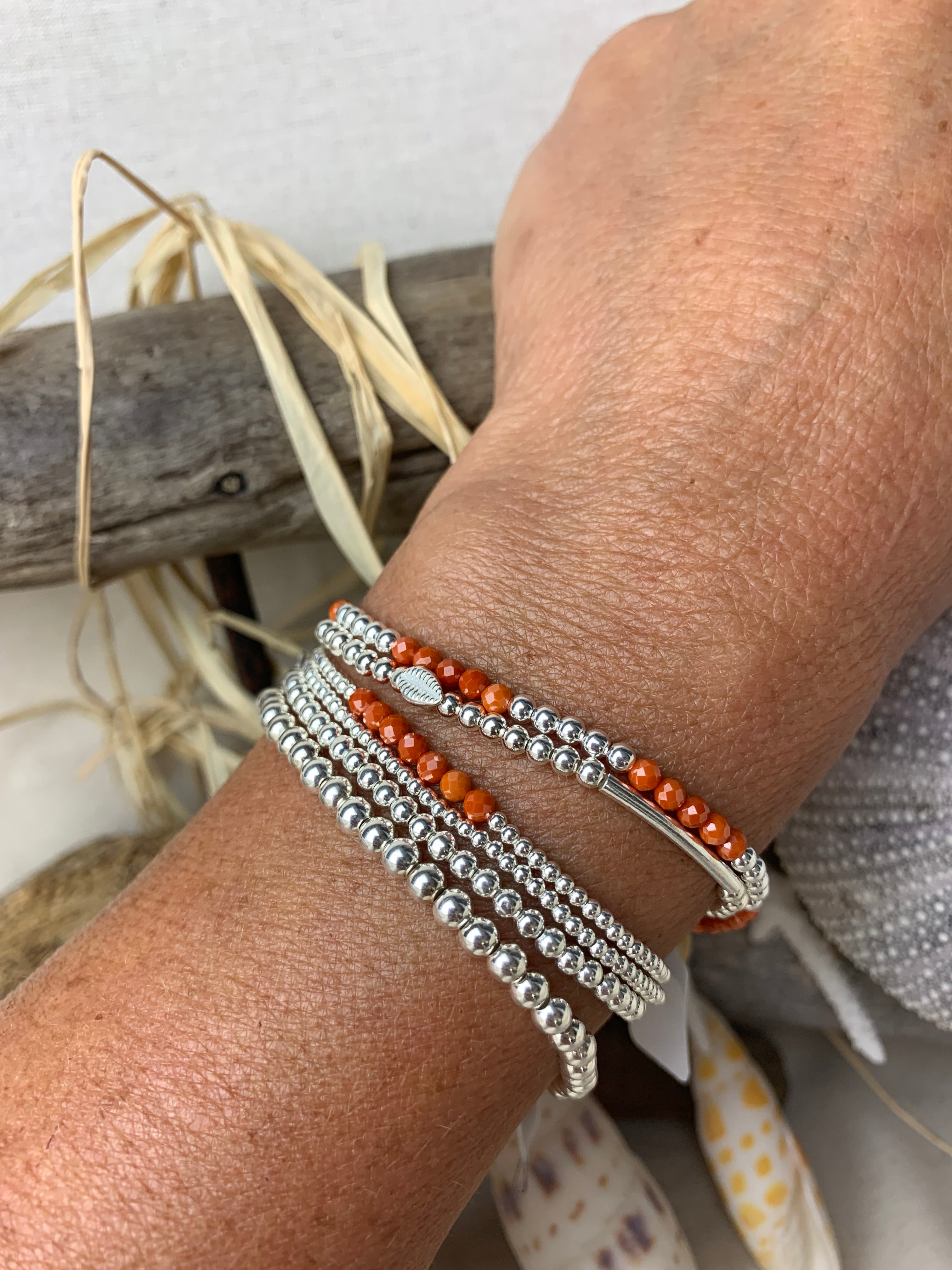 Bracelet Soleil zirconium Dark Papaye en argent 925 - Perles en Provence (photo 3)