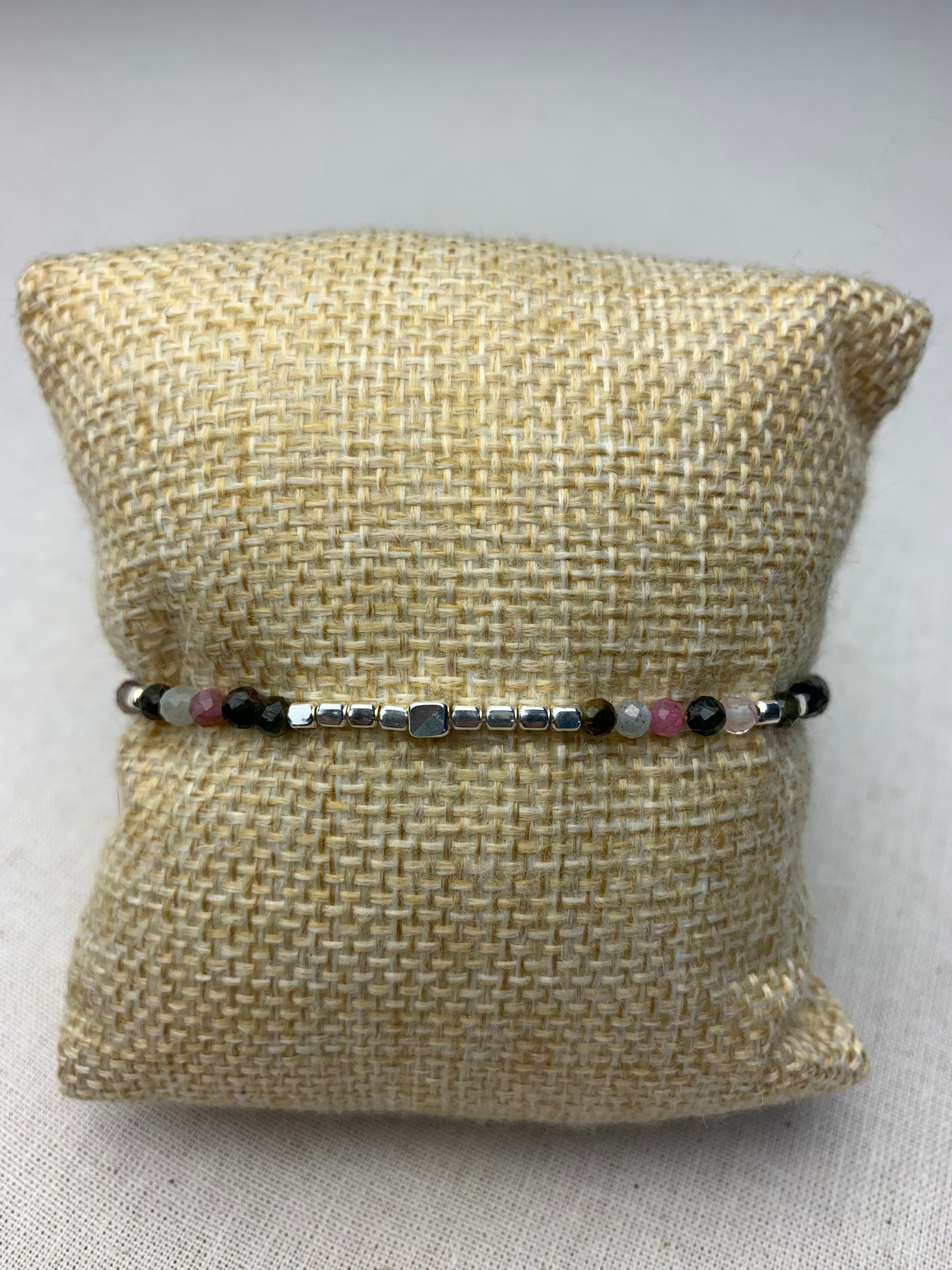 Bracelet Marine Tourmaline en argent 925 - Perles en Provence