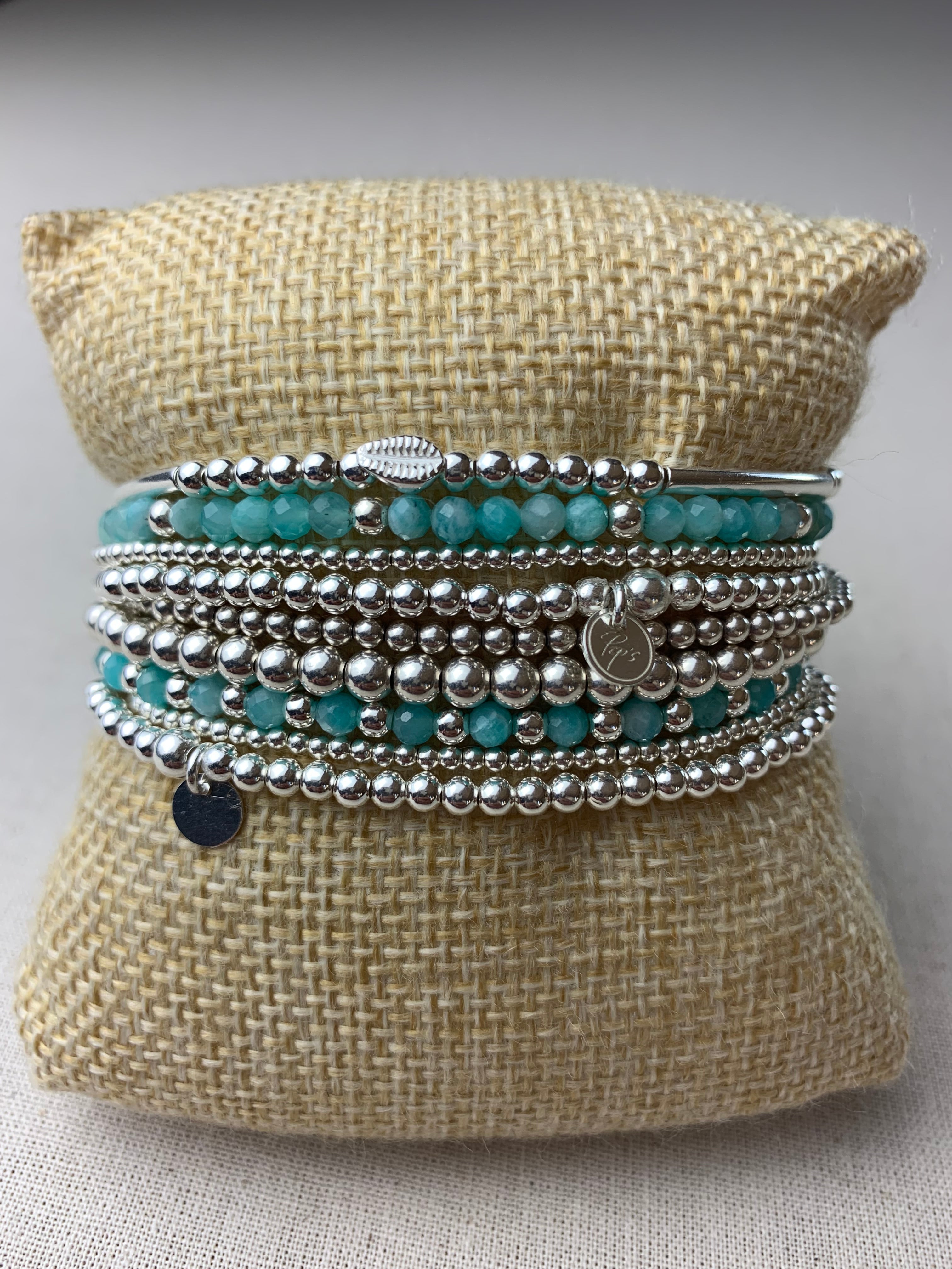Bracelet Baha Amazonite du Brésil en argent 925 - Perles en Provence (photo 2)