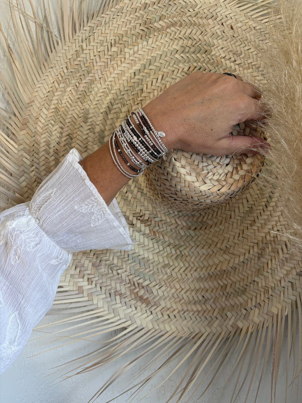 Bracelet Soleil Quartz Brun en argent 925 - Perles en Provence (photo 2)
