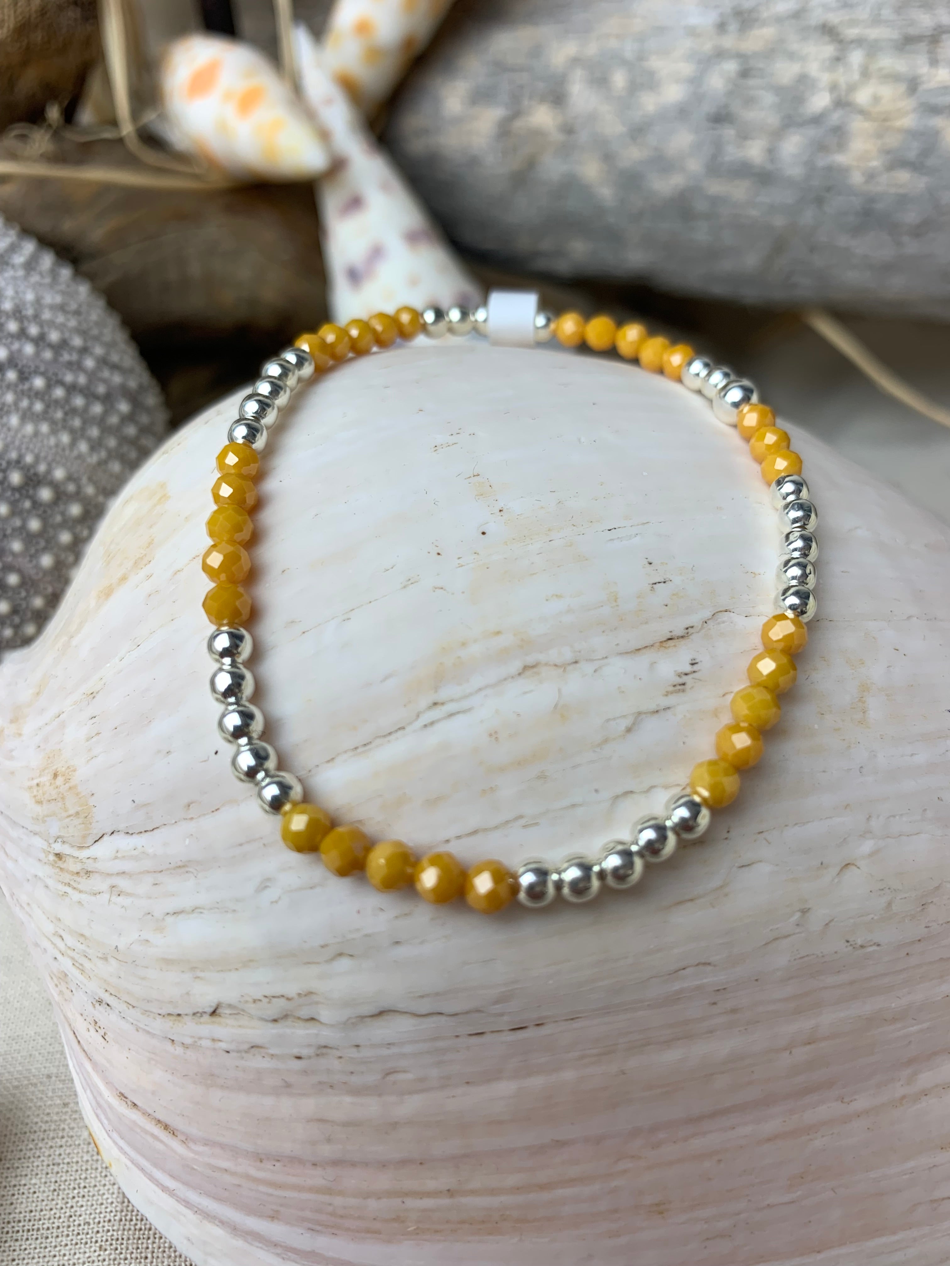 Bracelet Soleil Zirconium Papaye en argent 925 - Perles en Provence (photo 2)