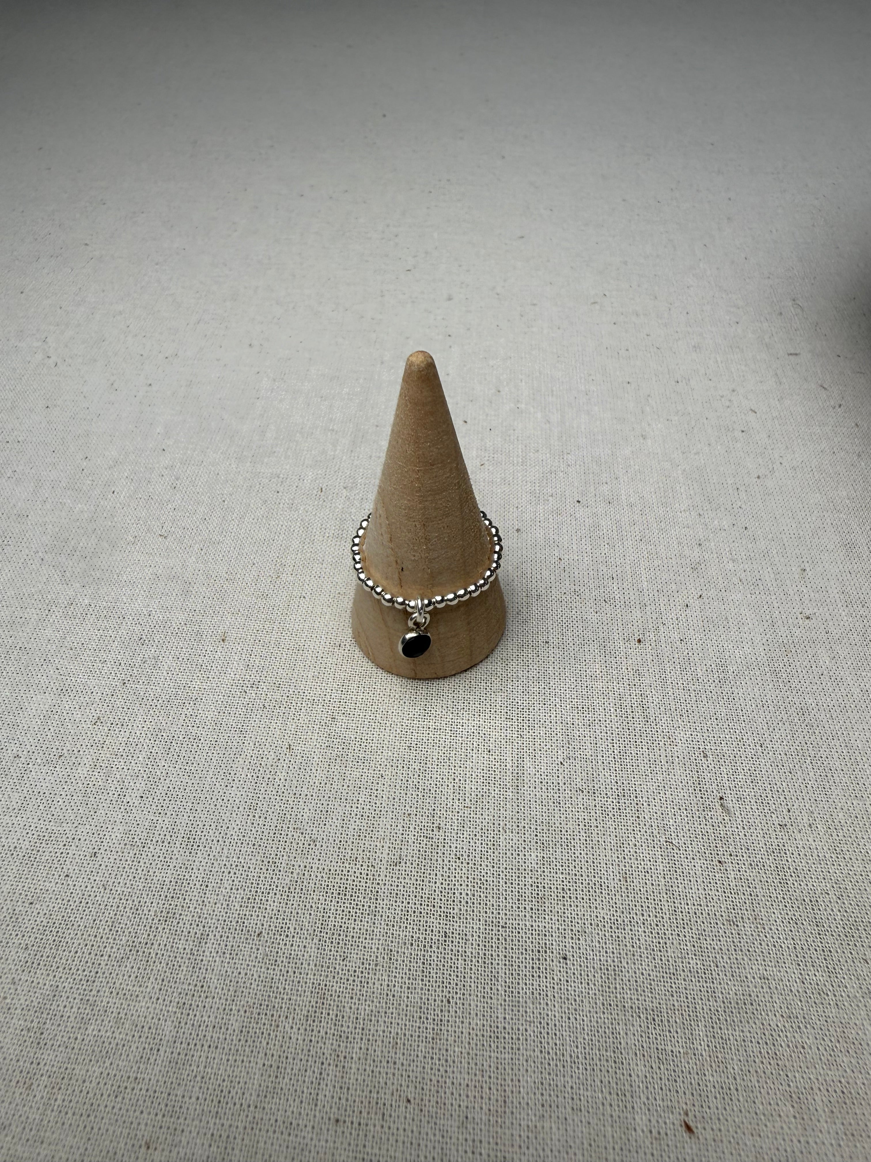 Bague Briolette onyx en argent 925 - Perles en Provence