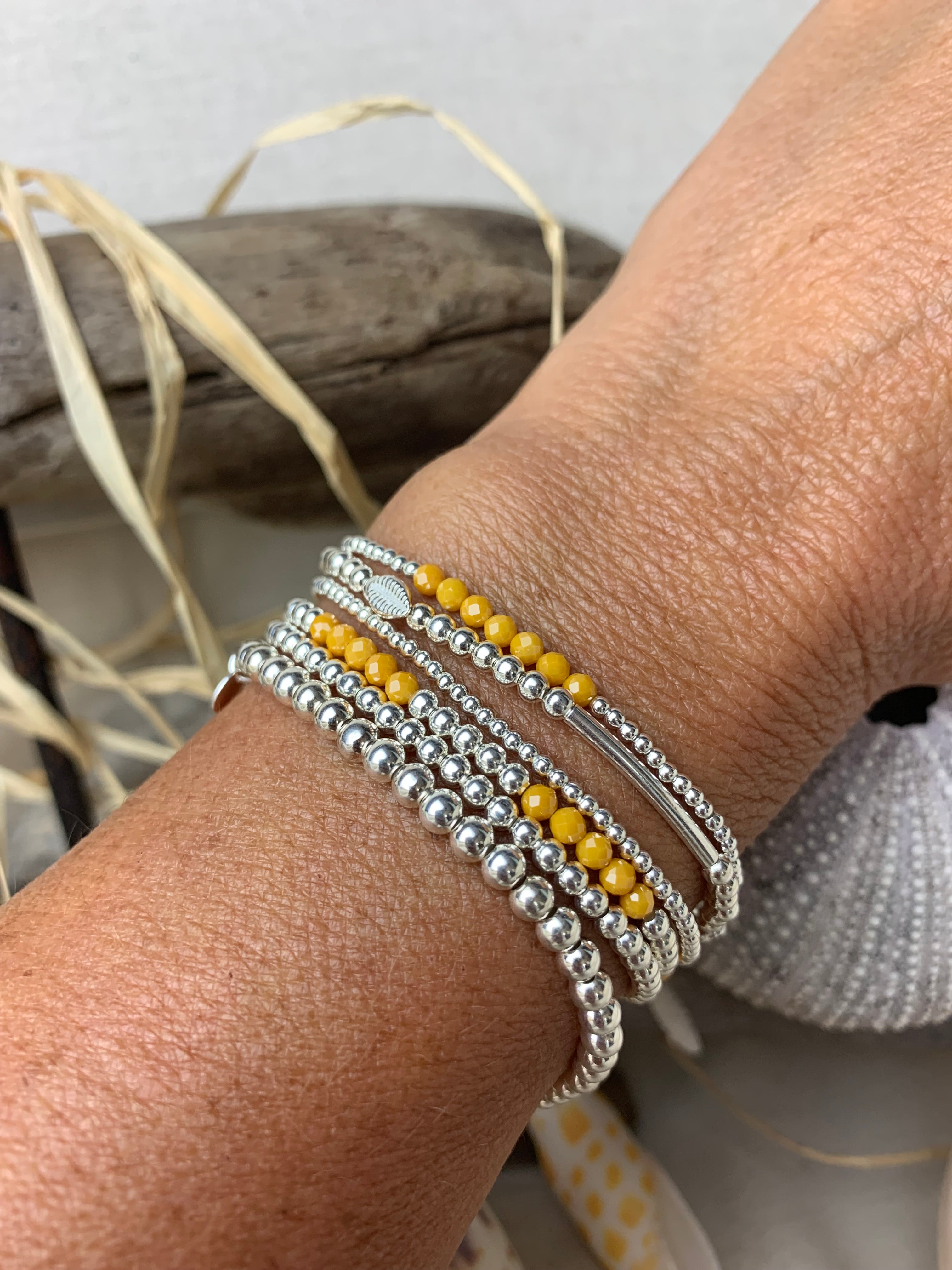Bracelet Soleil Zirconium Papaye en argent 925 - Perles en Provence (photo 3)