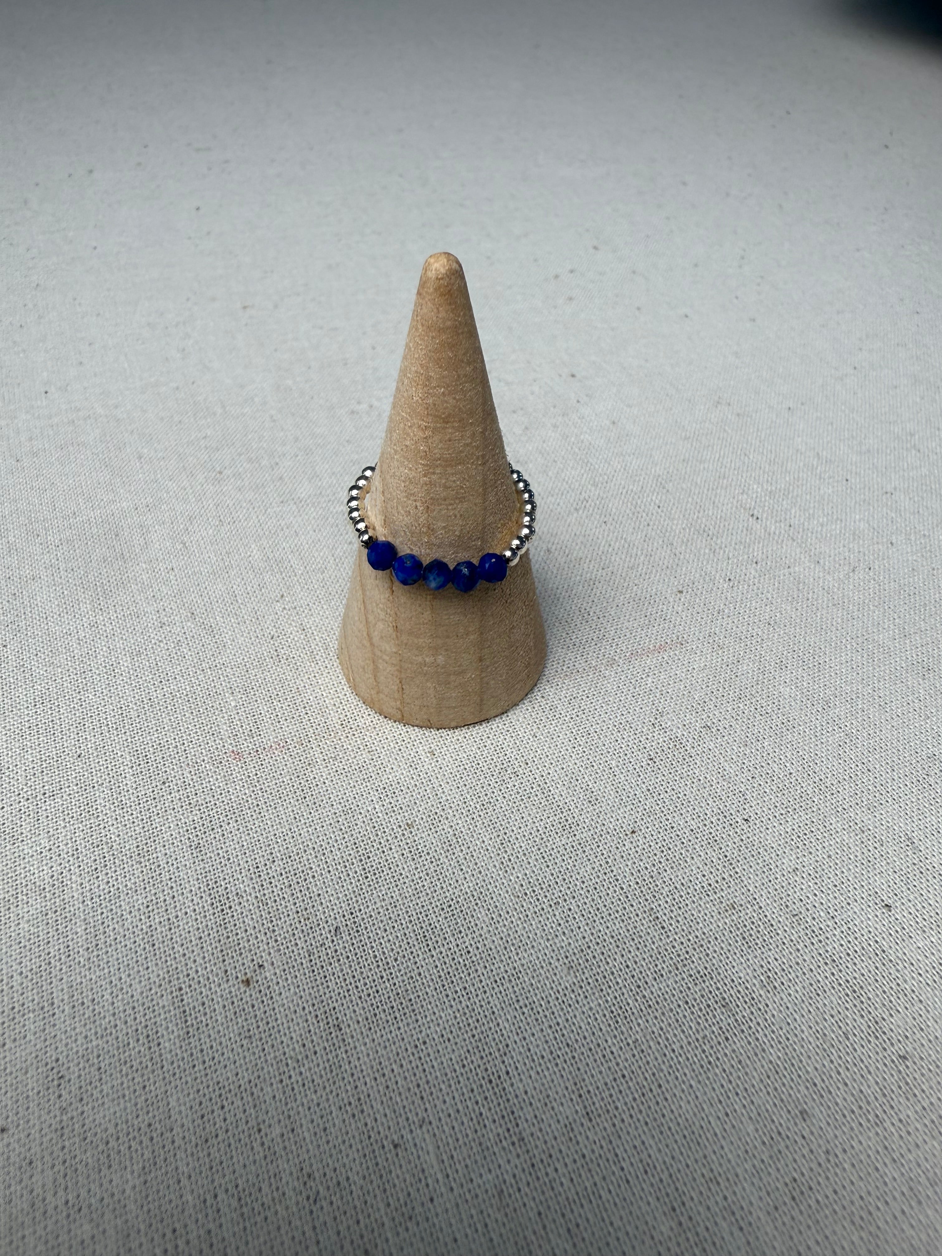Bague Lapis d’Afghanistan en argent 925 - Perles en Provence