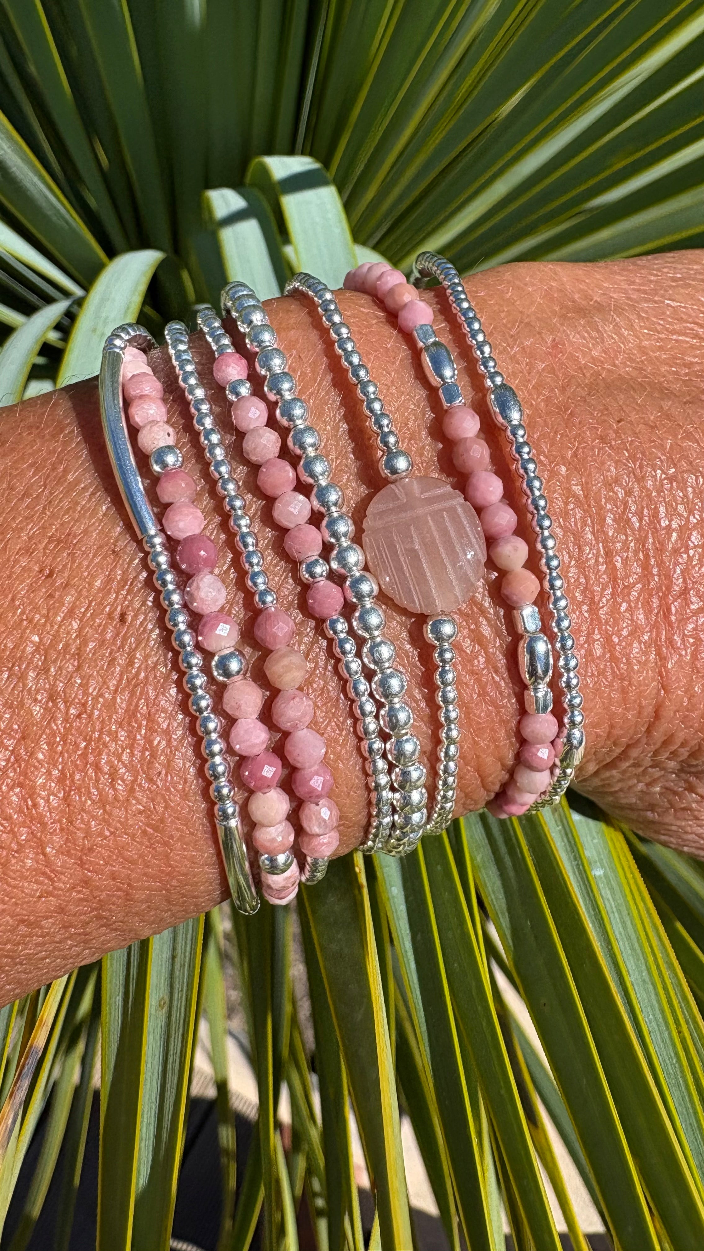 Bracelet Ramsès Quartz Rose en argent 925 - Perles en Provence (photo 2)