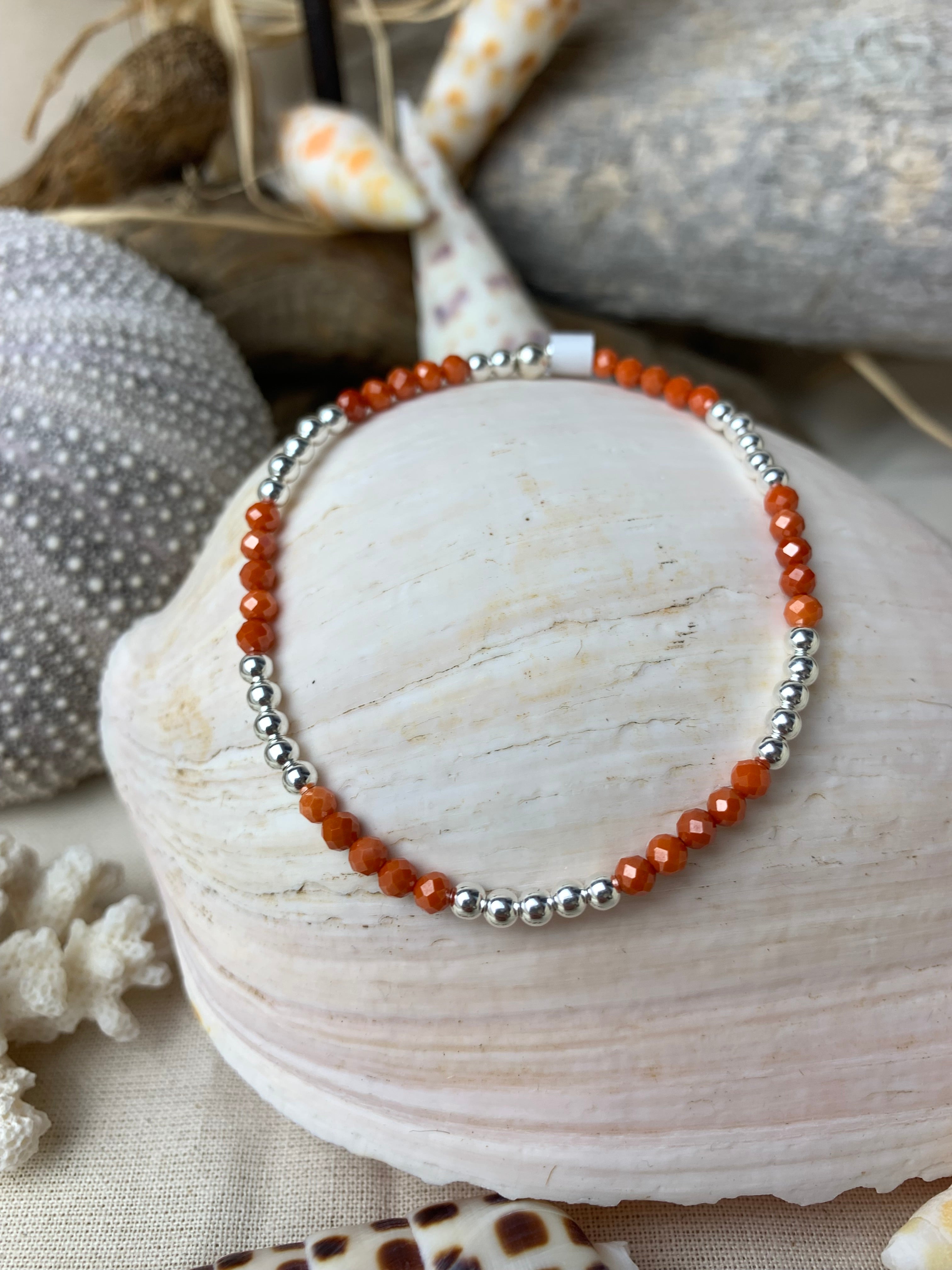 Bracelet Soleil zirconium Dark Papaye en argent 925 - Perles en Provence (photo 2)