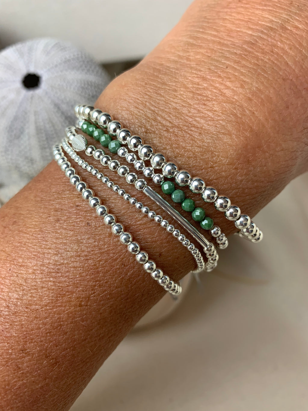 Bracelet Soleil Zirconium vert Émeraude en argent 925 - Perles en Provence (photo 3)