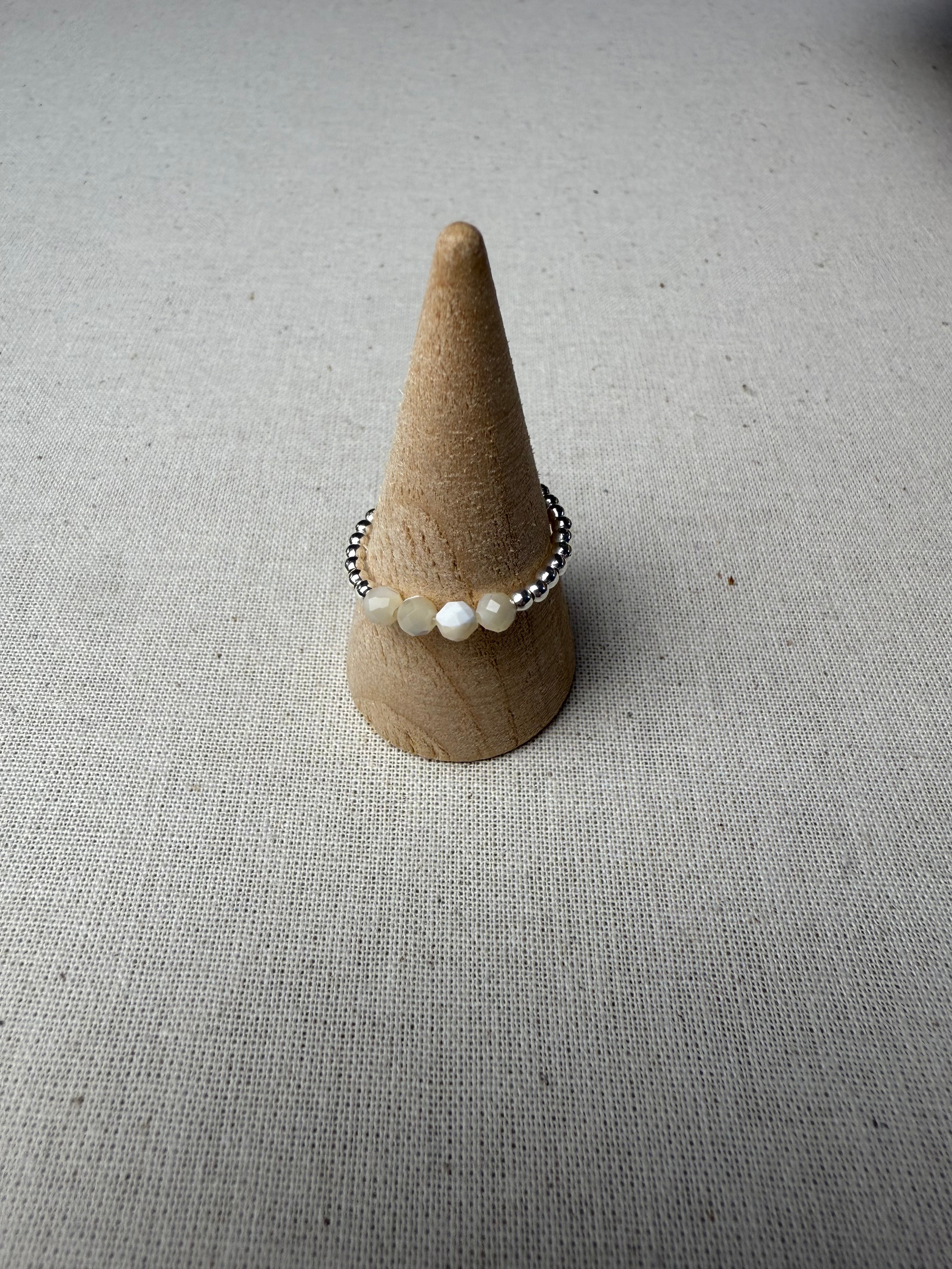 Bague Nacre Paloma en argent 925 - Perles en Provence
