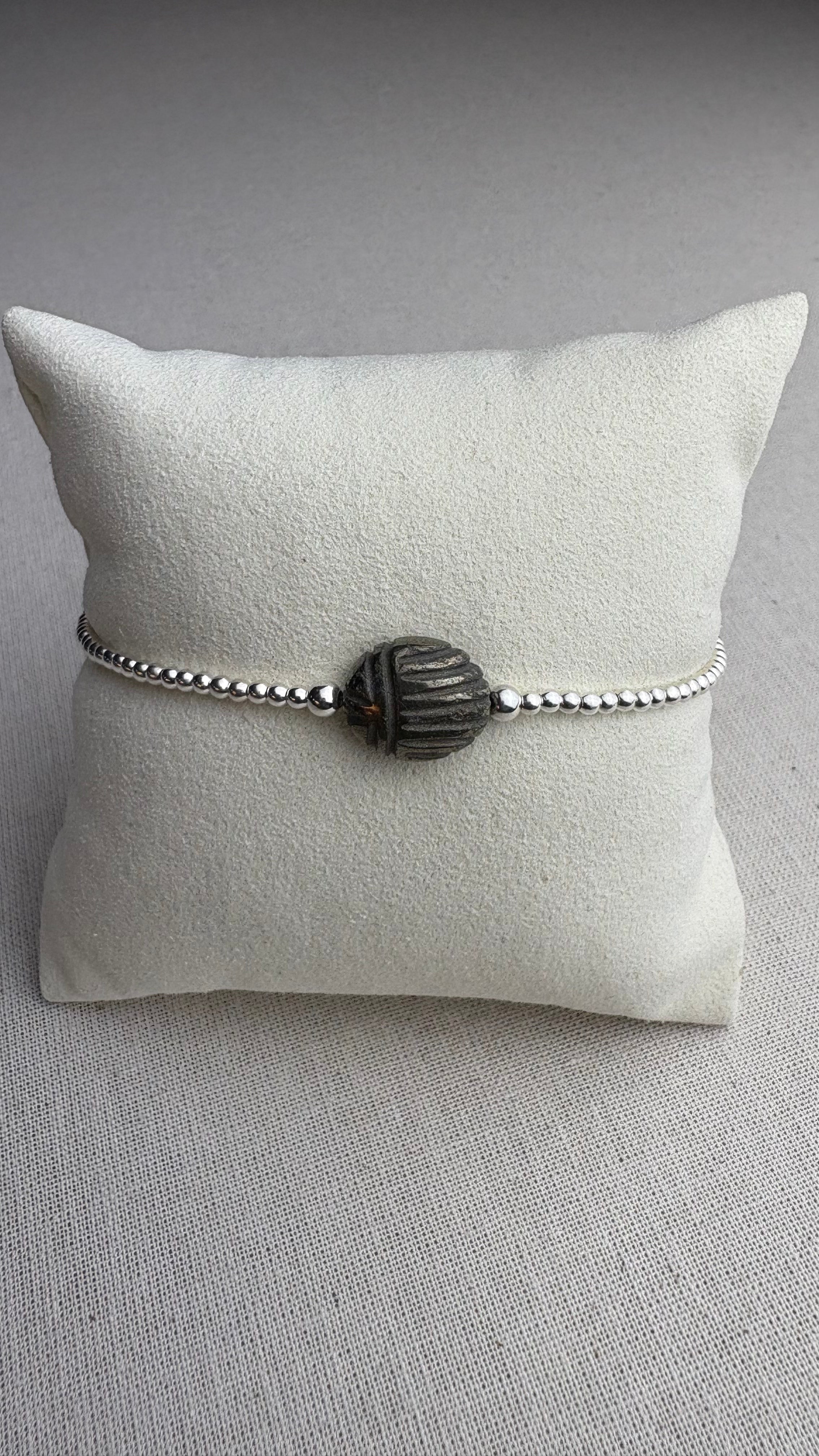 Bracelet Ramsès Pyrite d’Inde en argent 925 - Perles en Provence