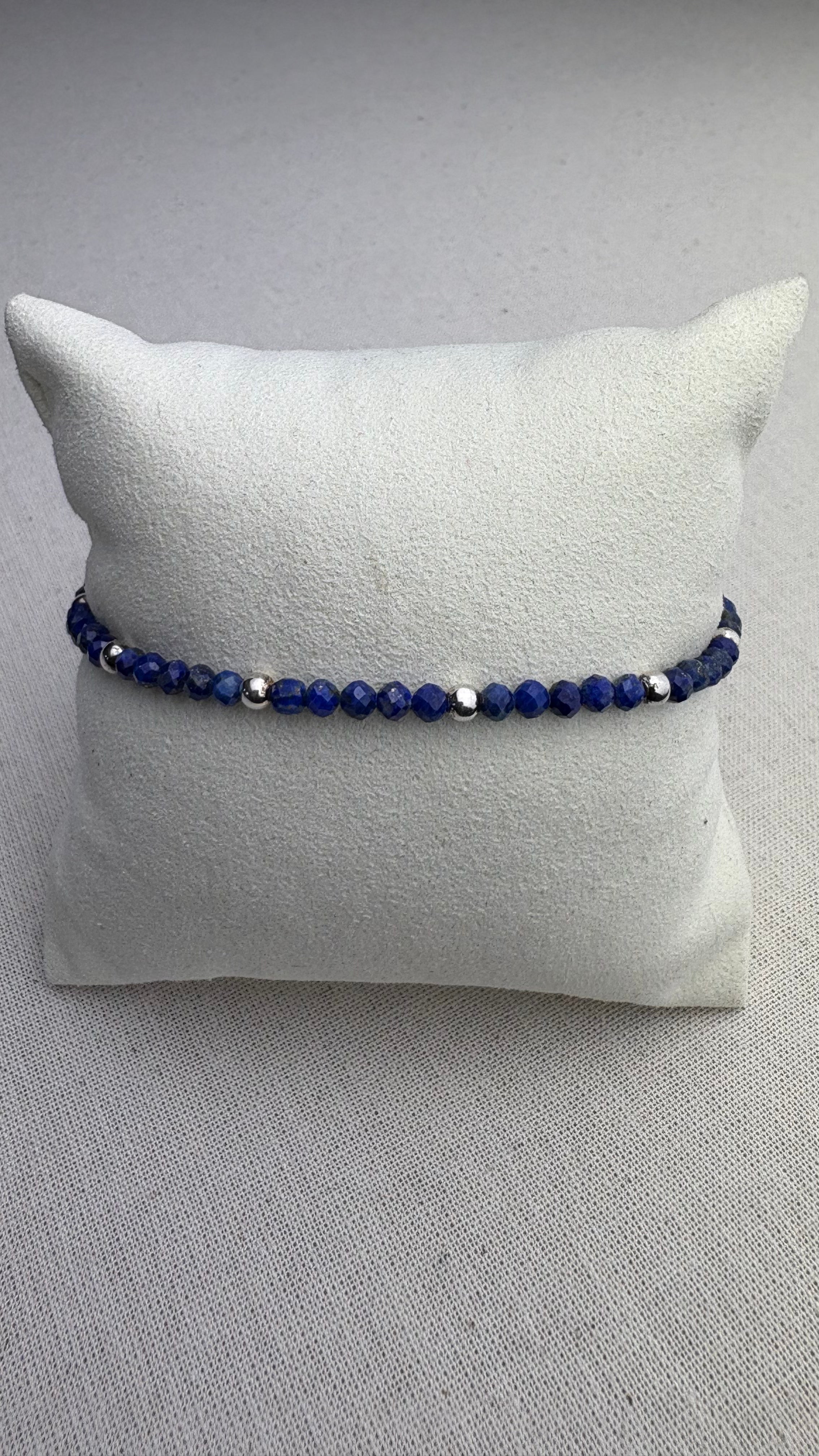 Bracelet Baha Lapis d’Afghanistan en argent 925 - Perles en Provence