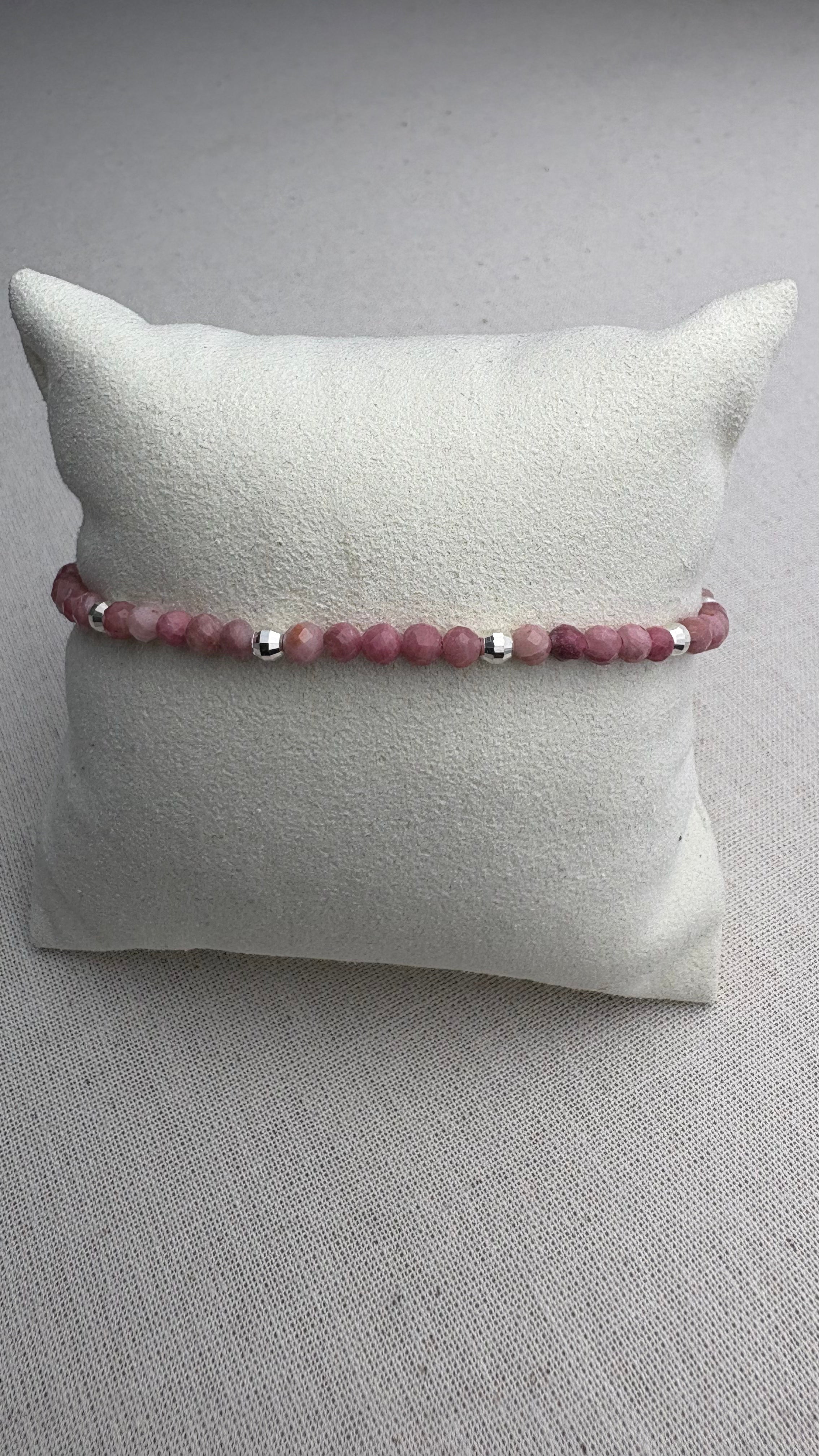 Bracelet Baha Rhodonite en argent 925 - Perles en Provence