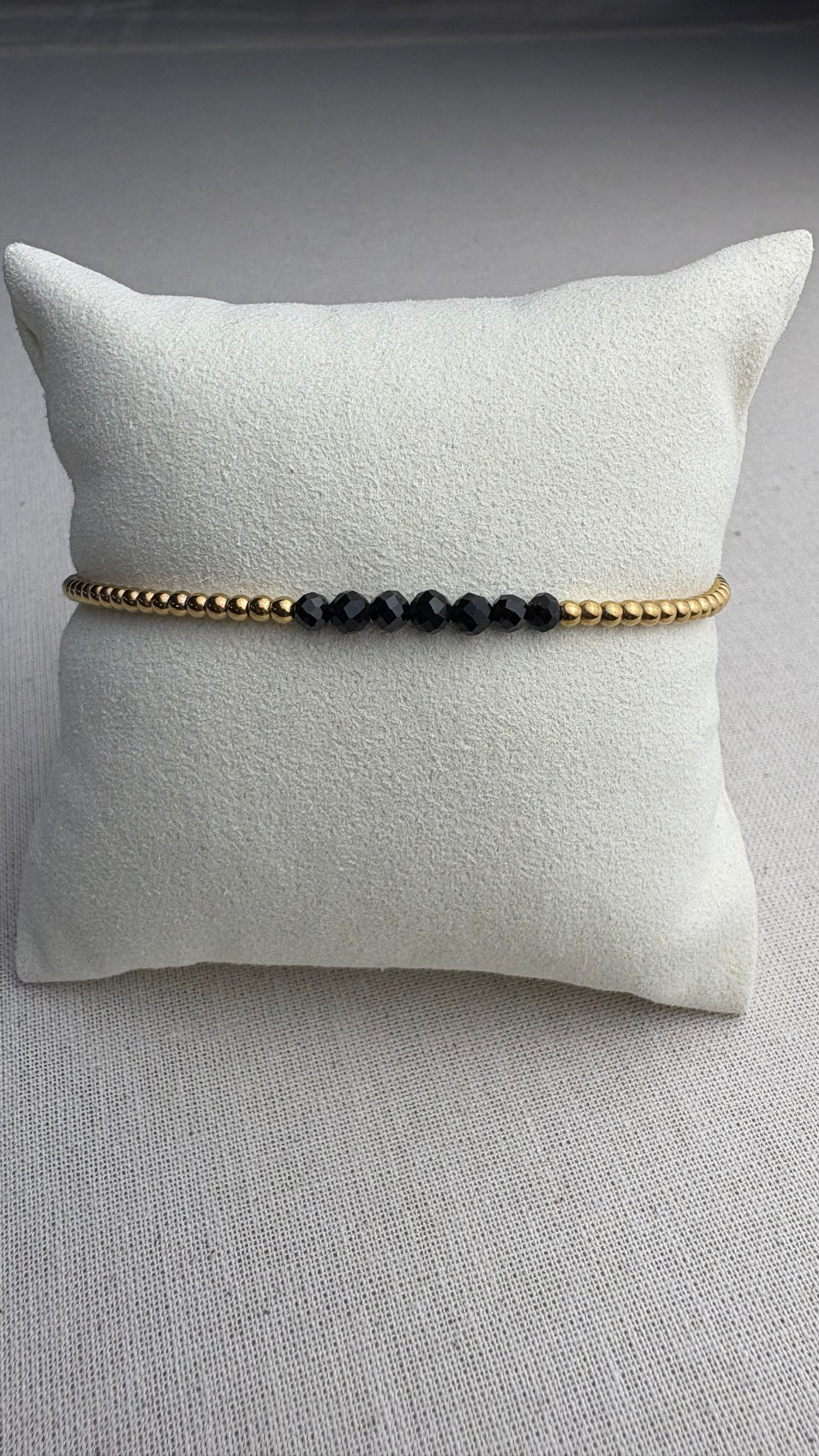Bracelet Léna doré Onyx - Perles en Provence