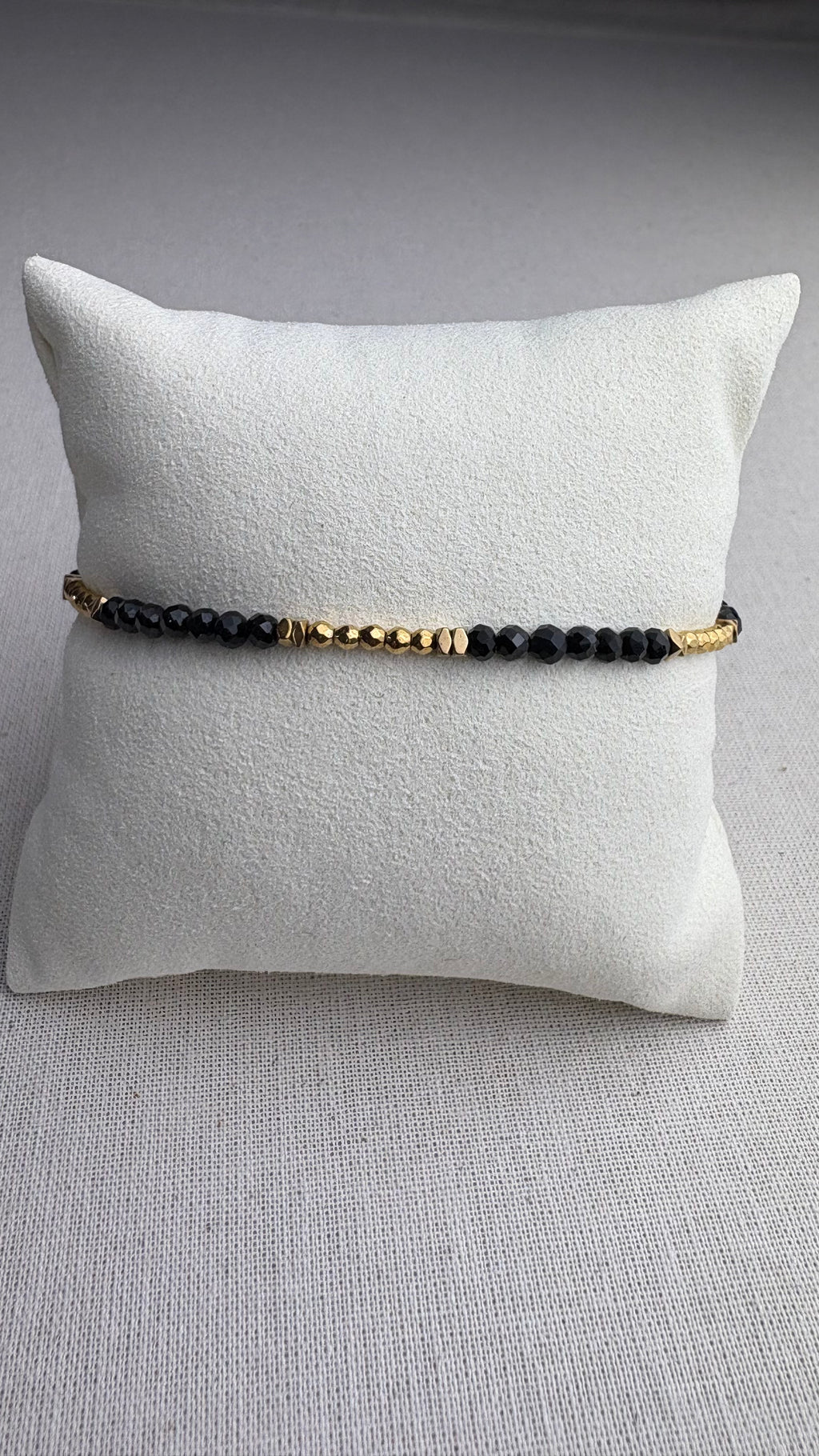 Bracelet Flo doré Onyx - Perles en Provence