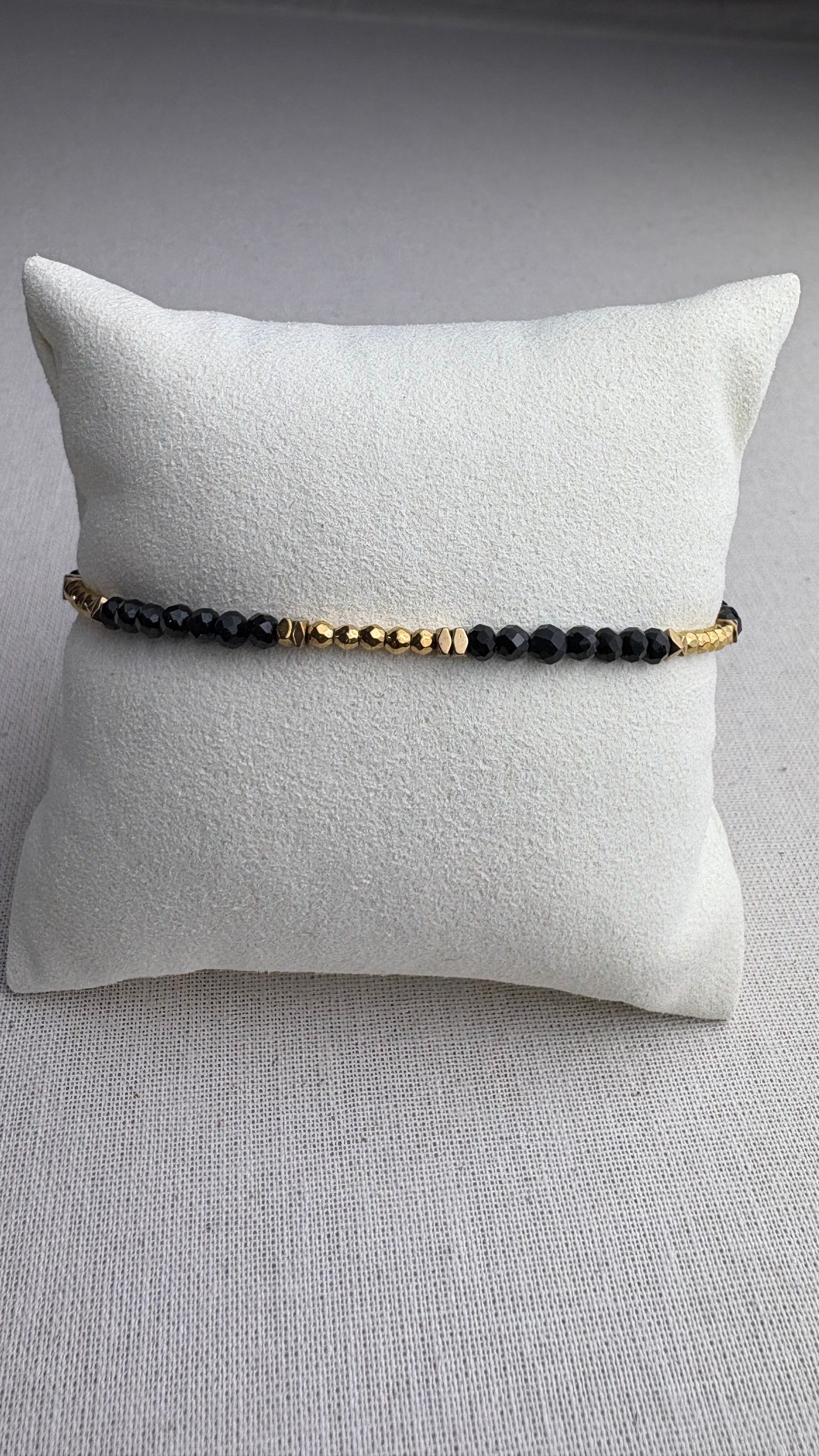 Bracelet Flo doré Onyx - Perles en Provence