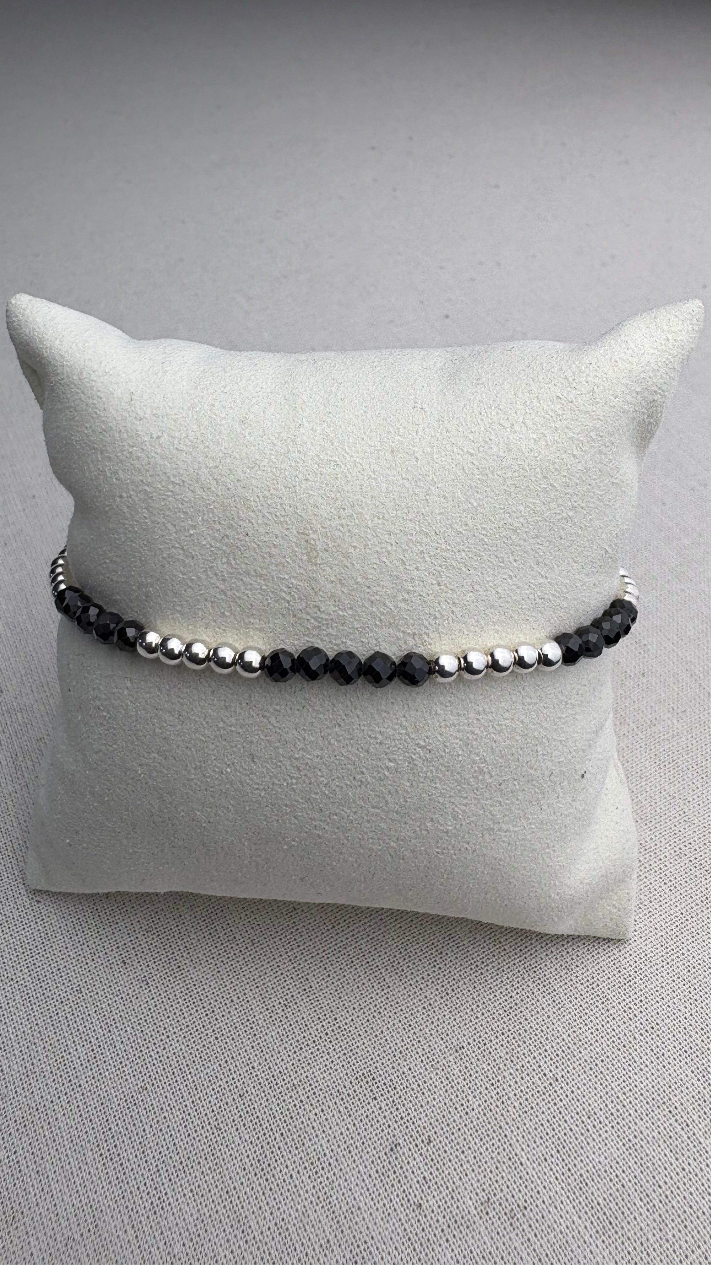 Bracelet Soleil Onyx en argent 925 - Perles en Provence