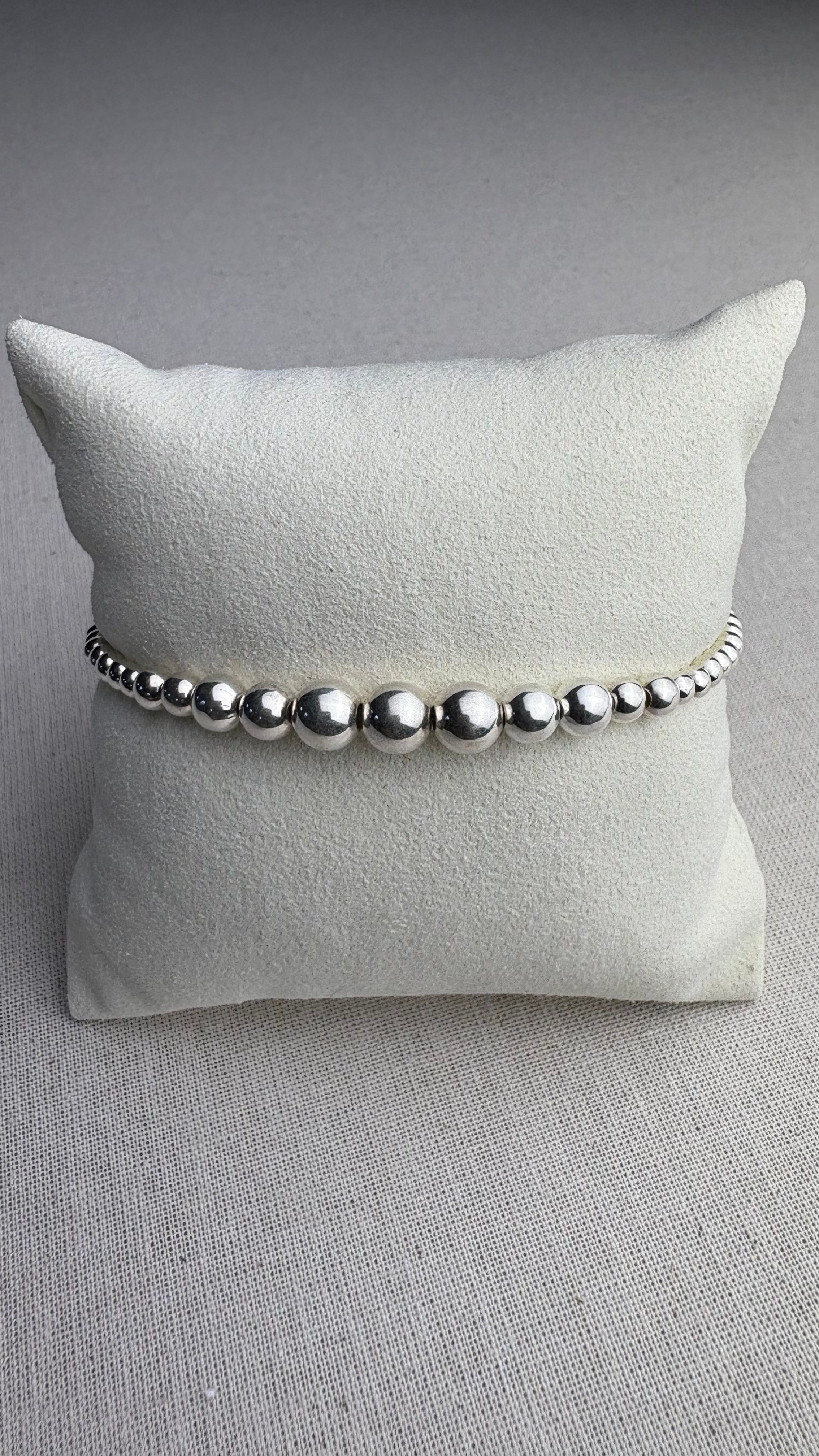 Bracelet Argent Boules - Perles en Provence