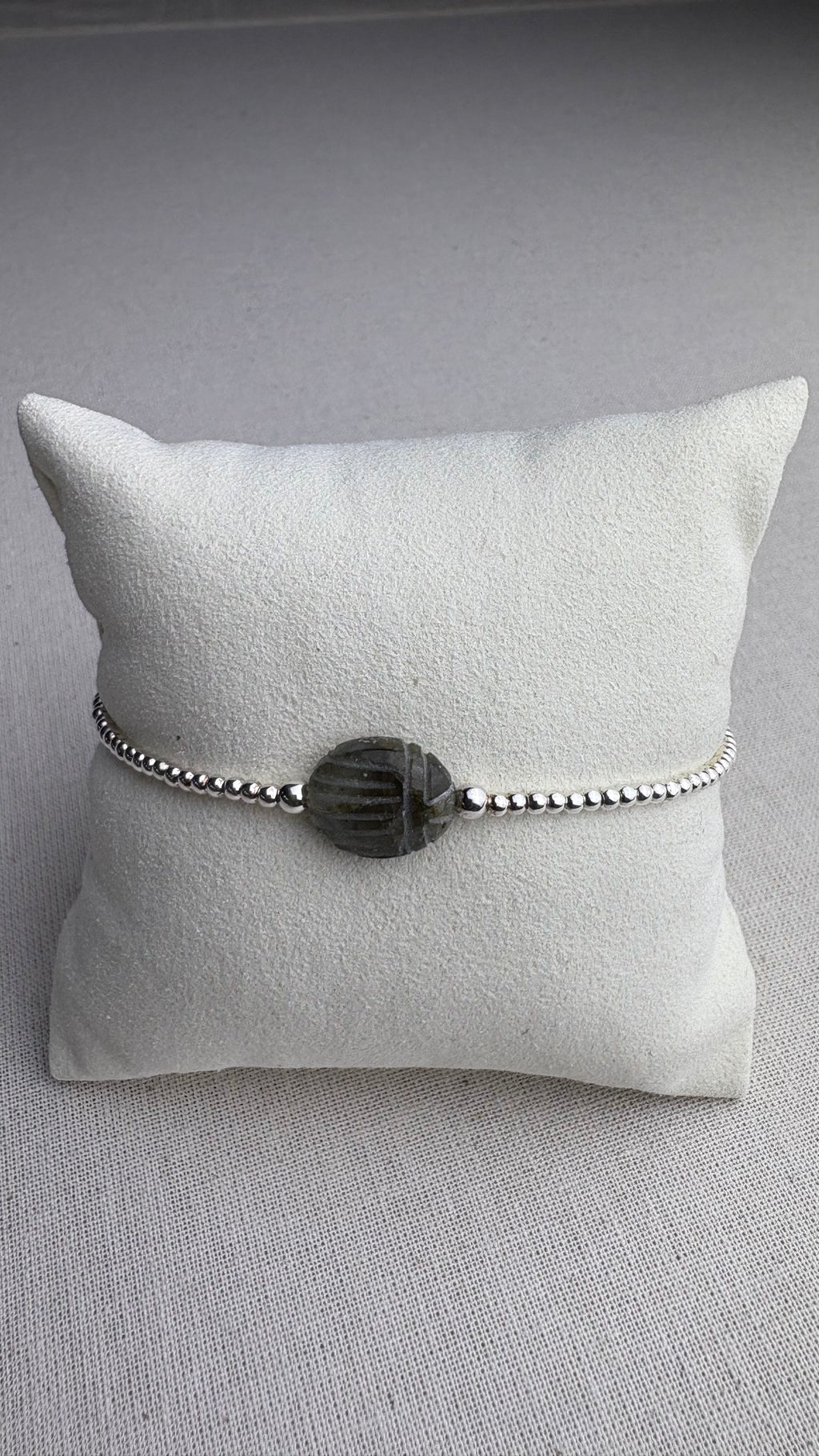 Bracelet Ramsès Labradorite de Madagascar en argent 925 - Perles en Provence