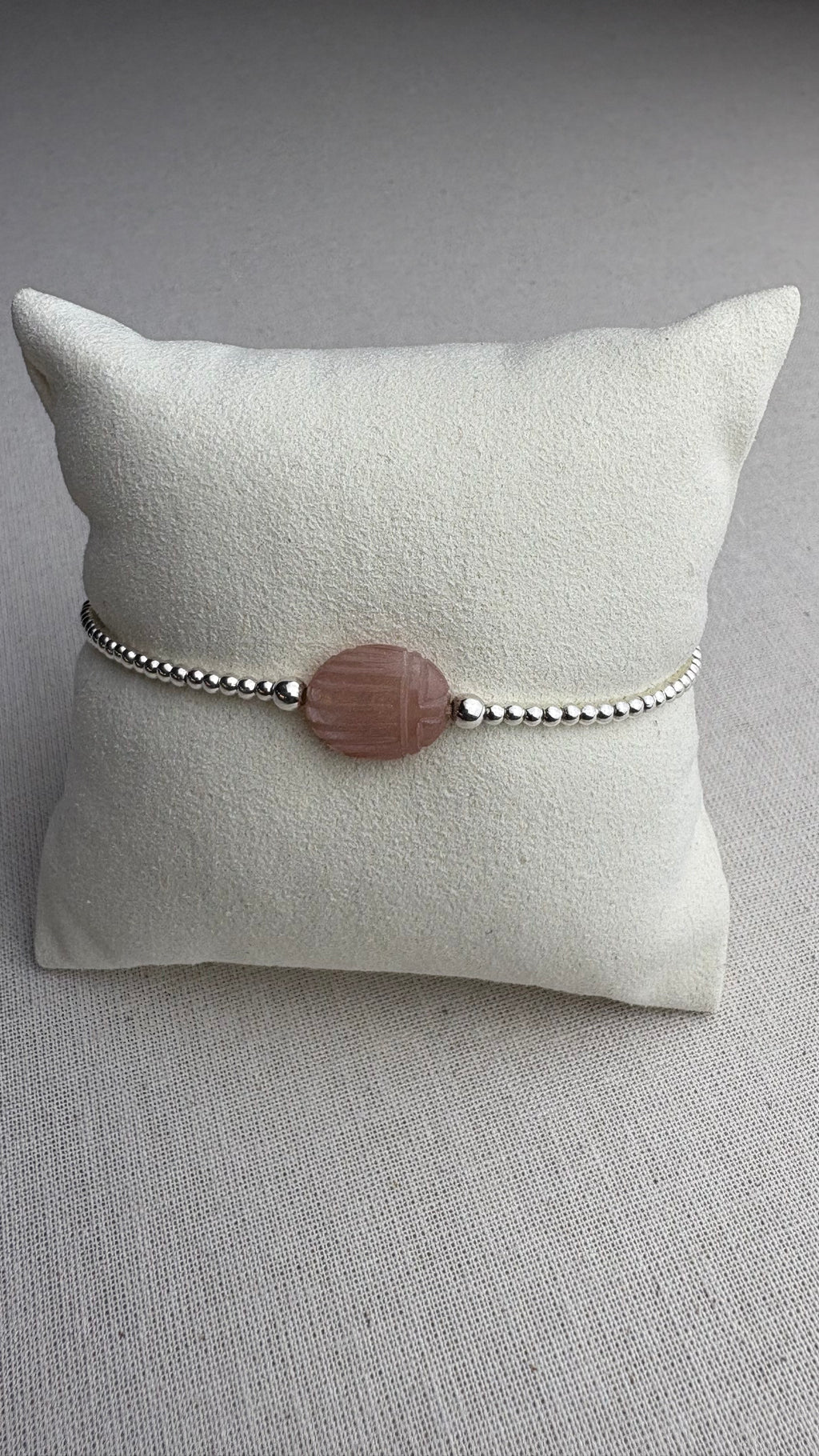 Bracelet Ramsès Quartz Rose en argent 925 - Perles en Provence