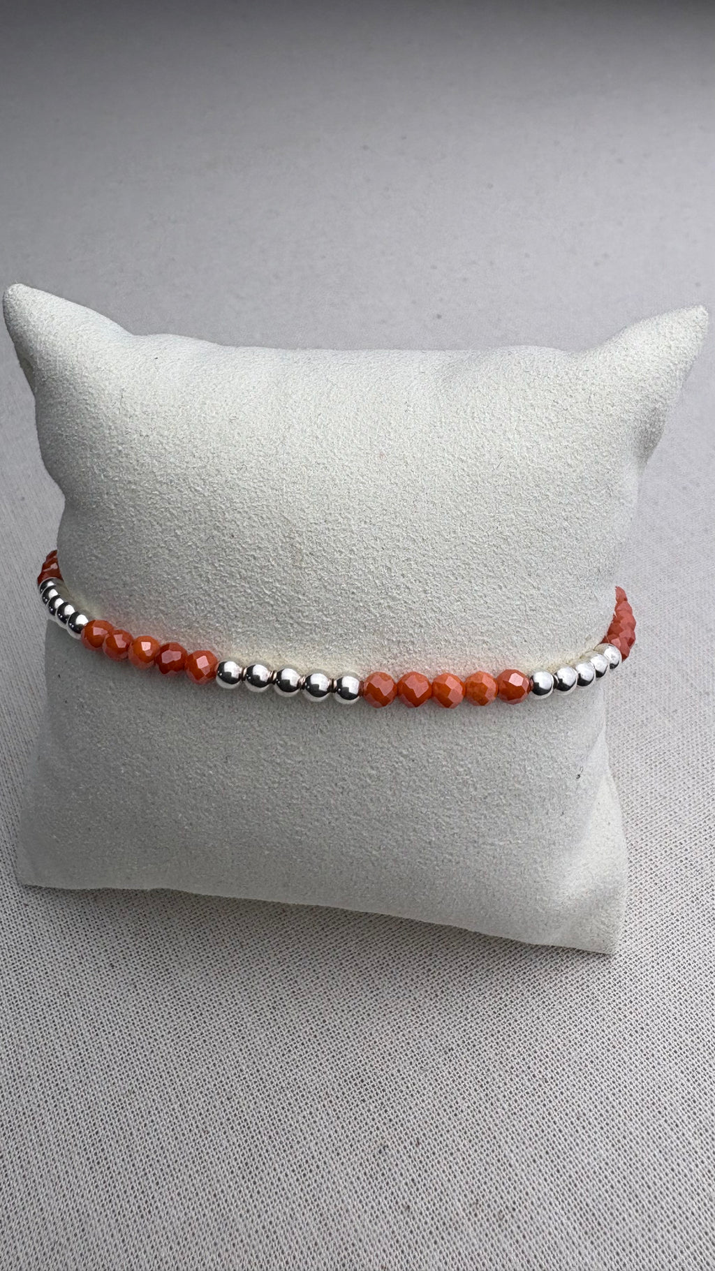 Bracelet Soleil zirconium Dark Papaye en argent 925 - Perles en Provence
