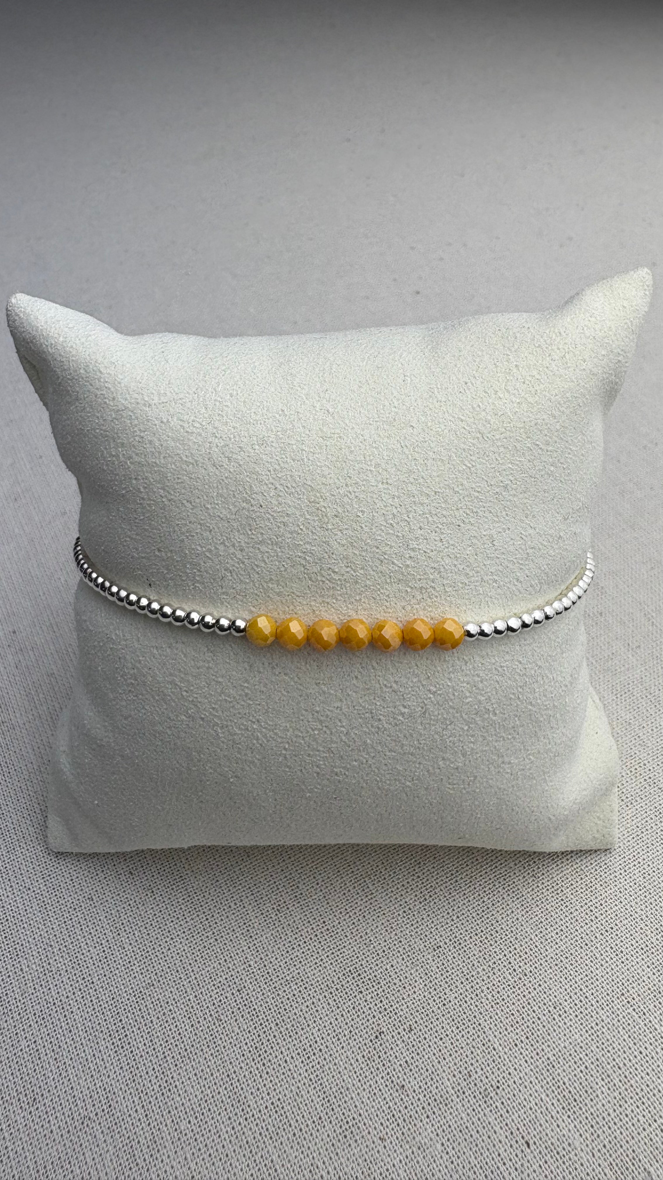 Bracelet Léna Zirconium Papaye en argent 925 - Perles en Provence