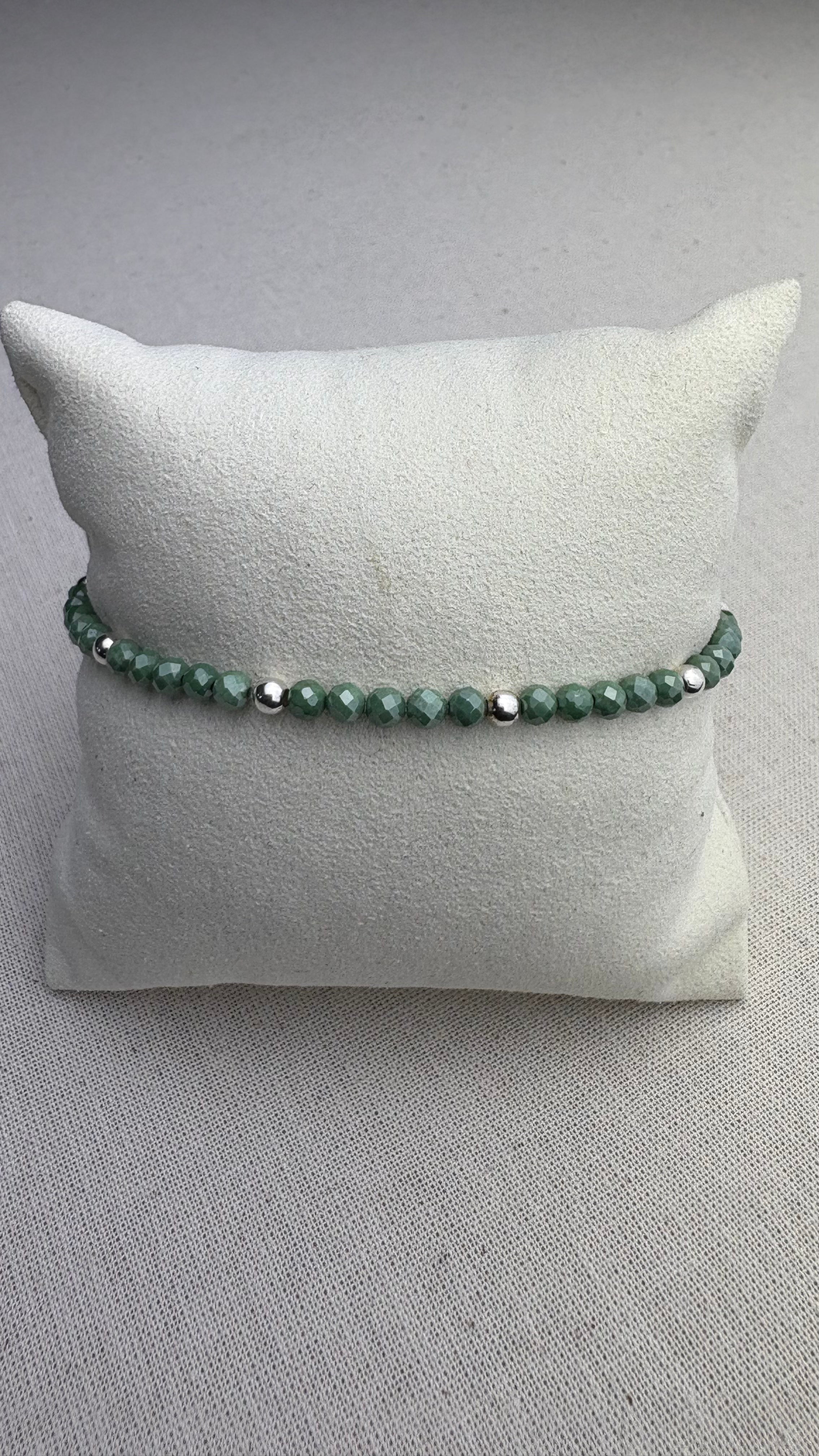 Bracelet Baha Zirconium Émeraude en argent 925 - Perles en Provence