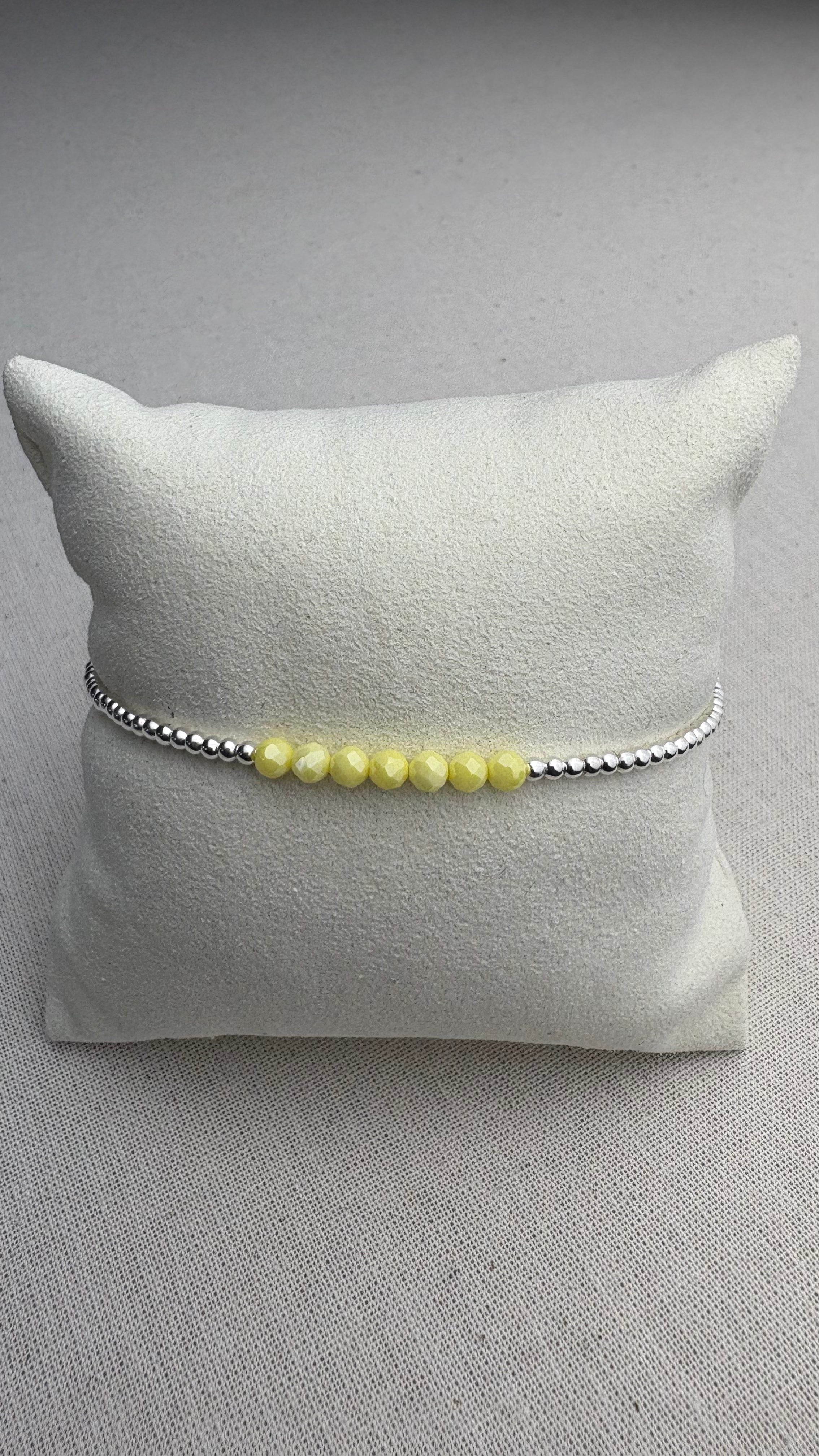 Bracelet Léna zirconium yellow en argent 925 - Perles en Provence