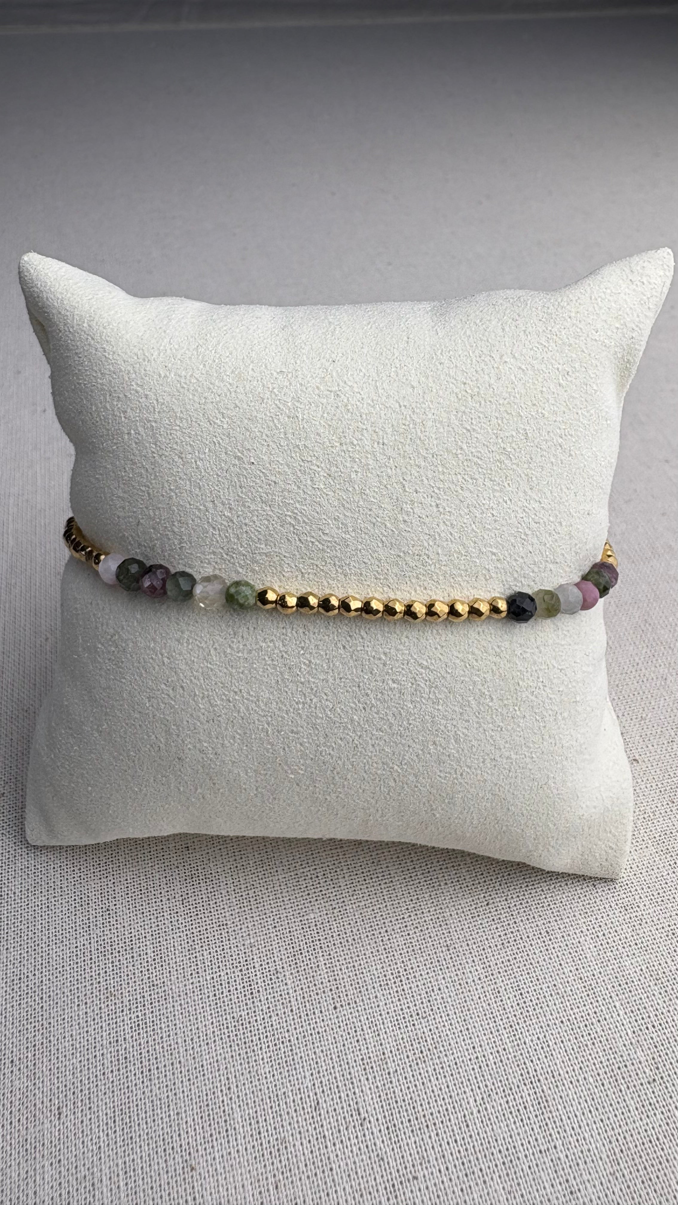Bracelet Lila doré Tourmaline - Perles en Provence
