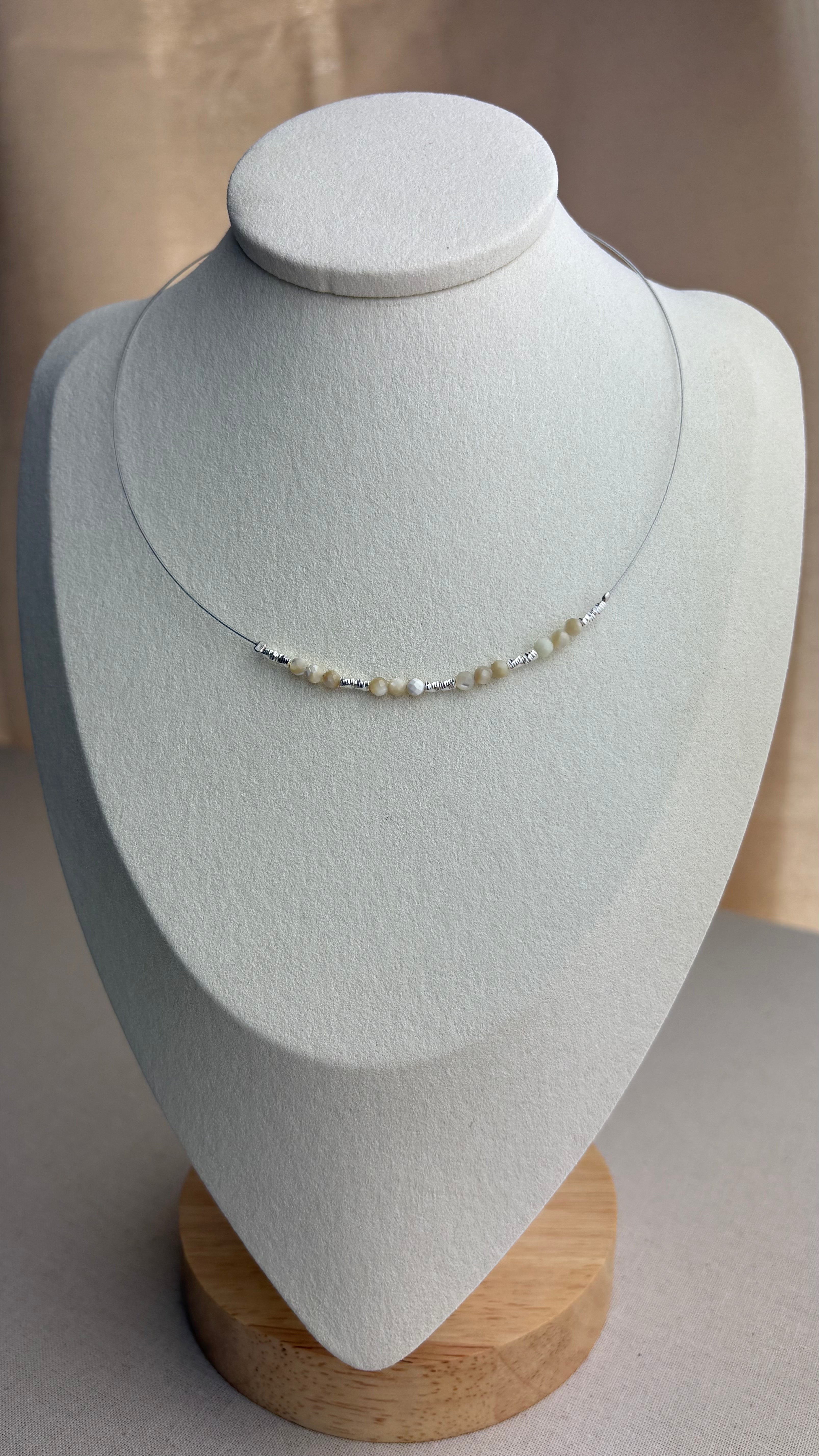 Collier ras de cou Argent 925 Nacre Paloma - Perles en Provence