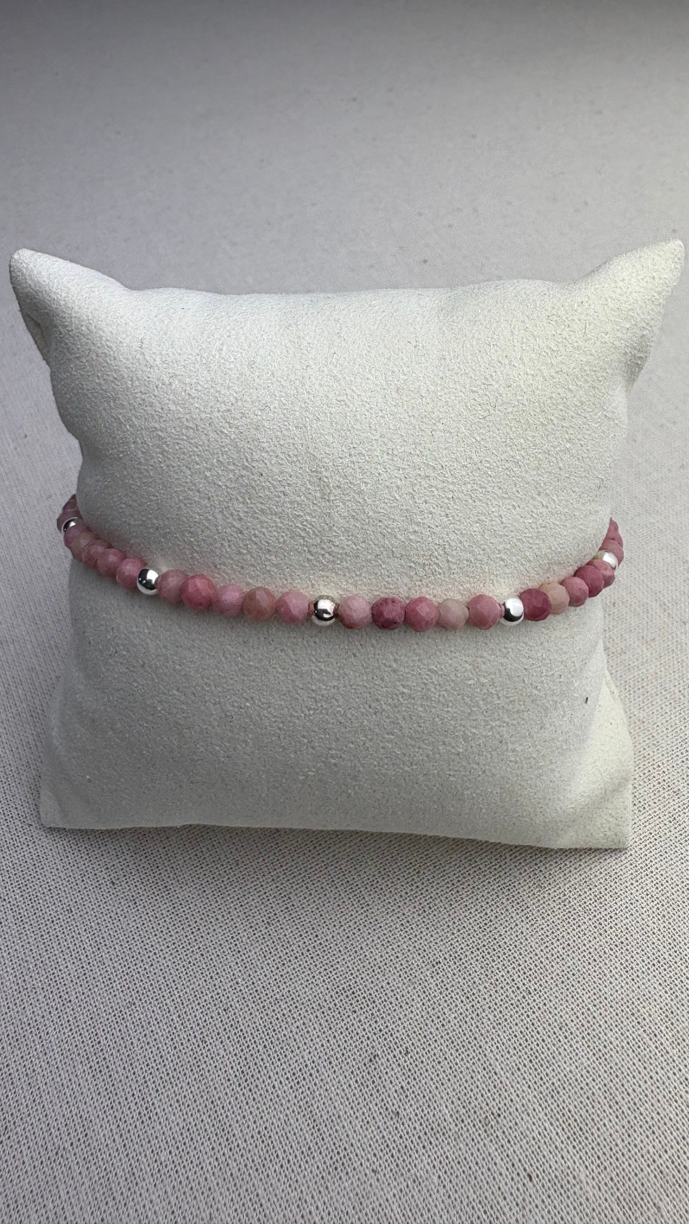 Bracelet Baha Rhodonite en argent 925 - Perles en Provence