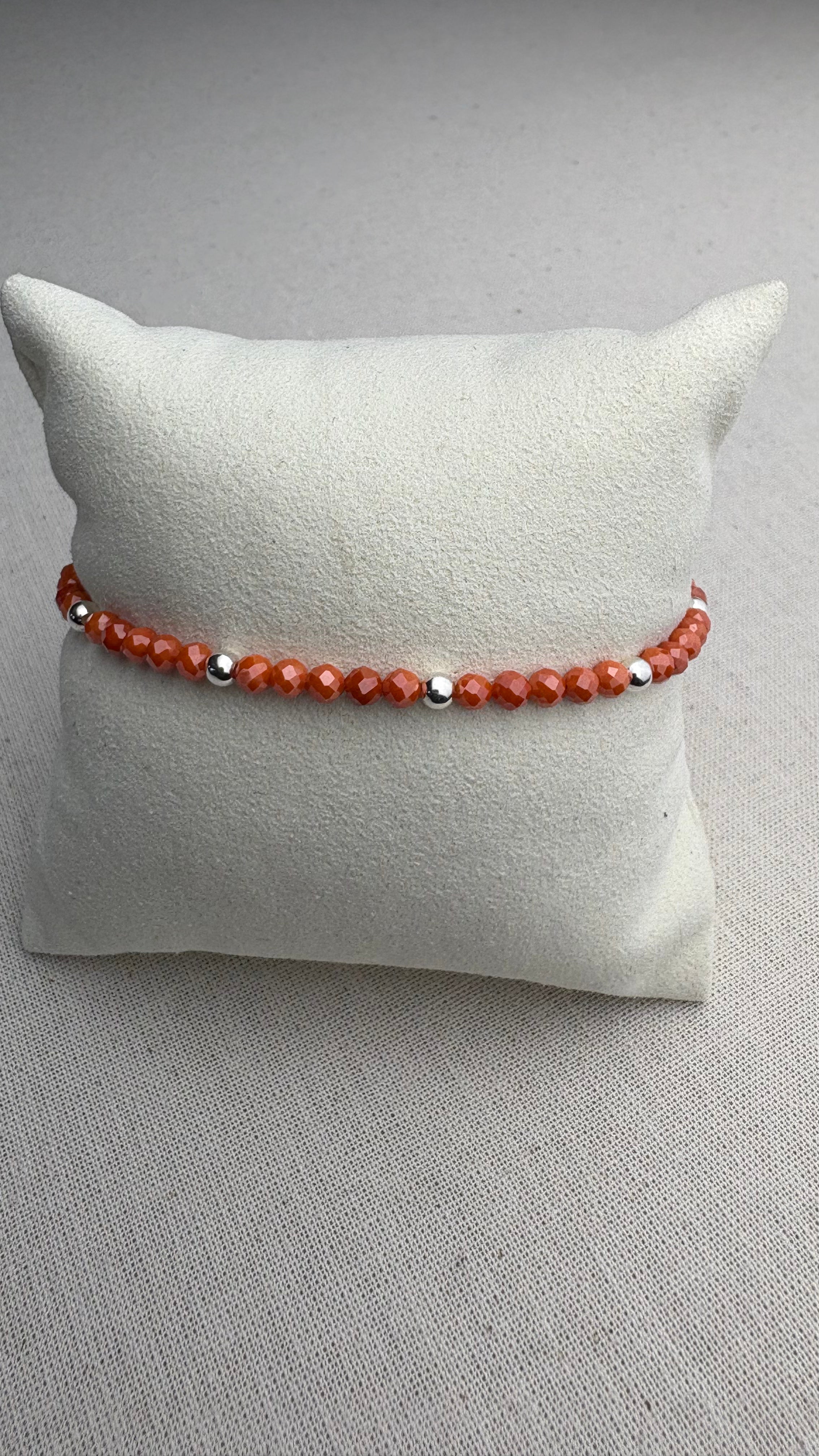 Bracelet Baha Zirconium Dark Papaye en argent 925 - Perles en Provence