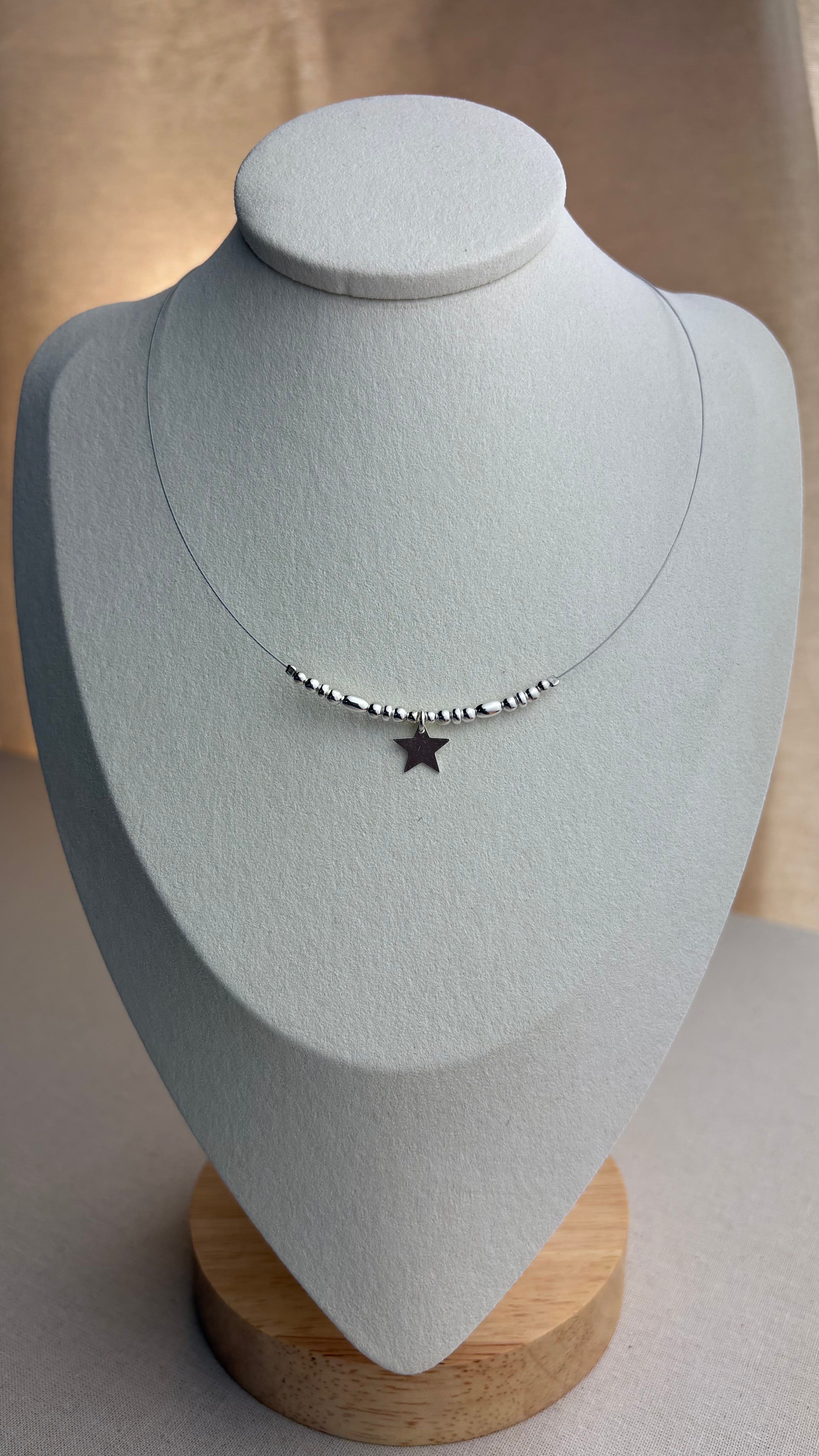 Collier ras de cou Étoile Argent 925 - Perles en Provence