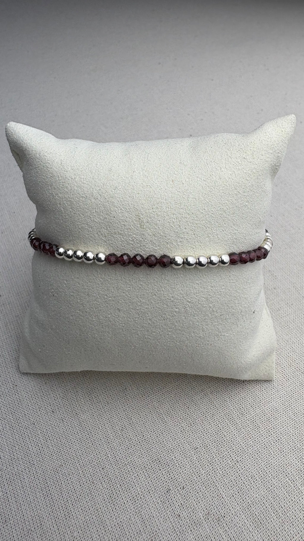 Bracelet Soleil Zirconium Grenat d’Inde en argent 925 - Perles en Provence