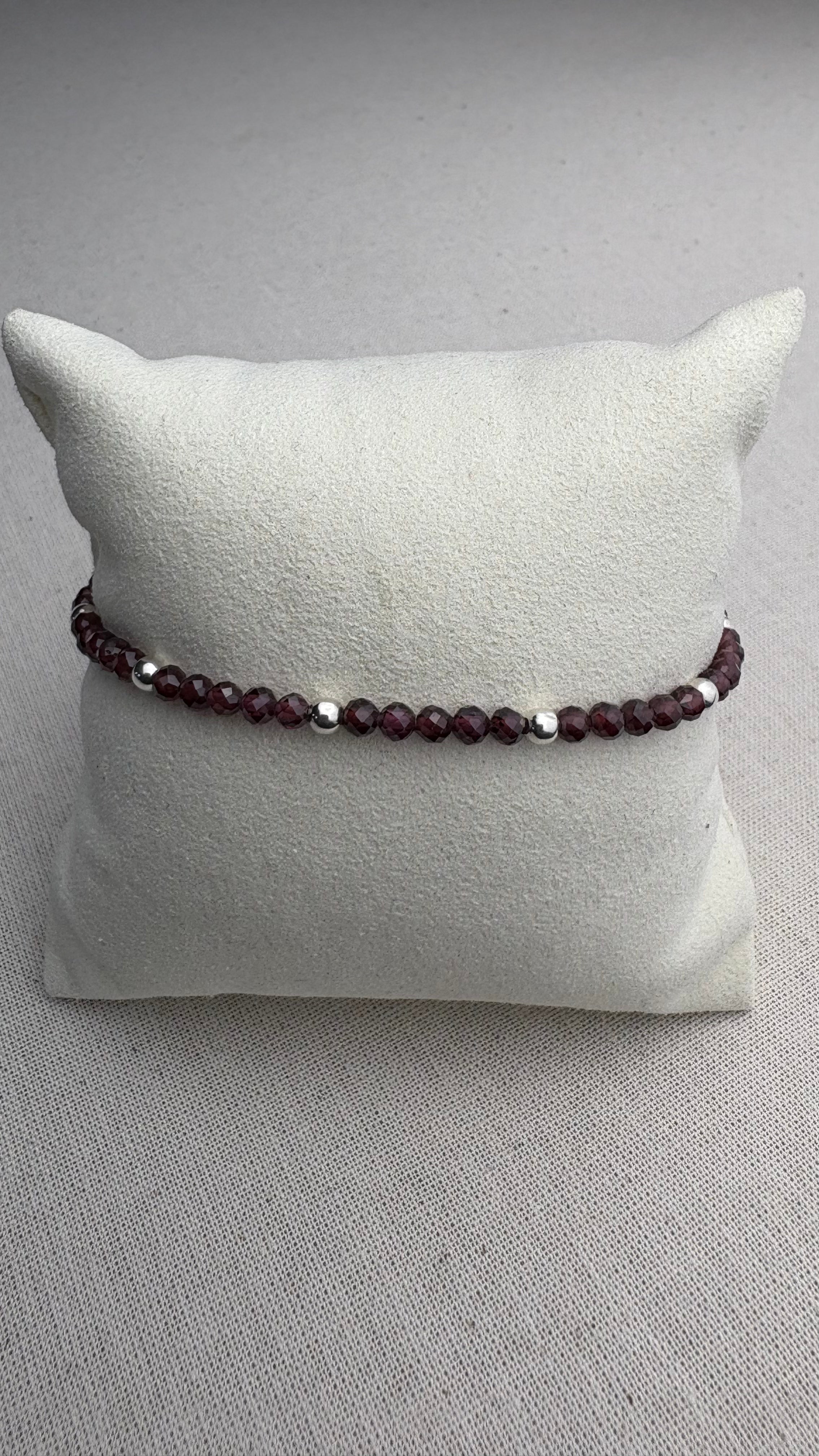 Bracelet Baha Zirconium Grenat d’Inde en argent 925 - Perles en Provence