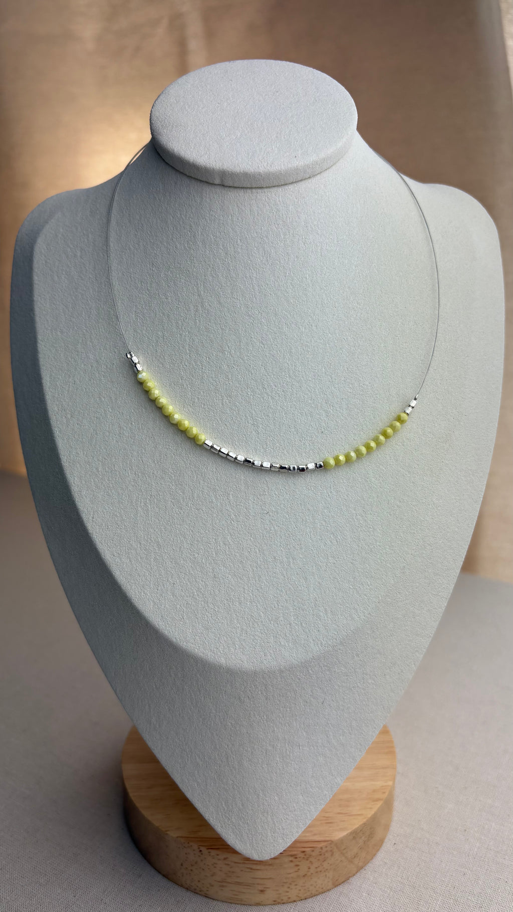 Collier ras de cou Zirconium Yellow en argent 925 - Perles en Provence