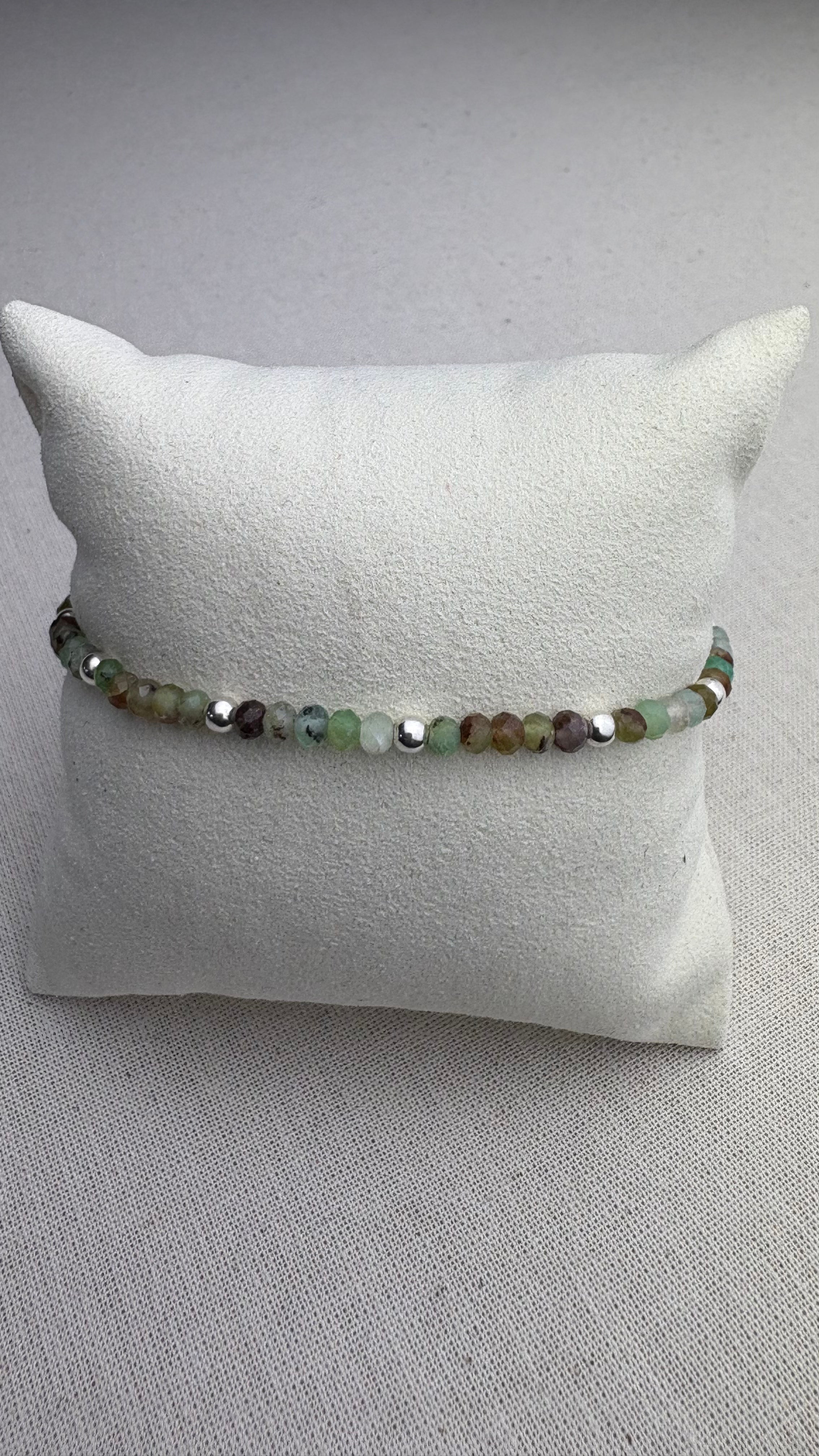 Bracelet Baha Chrysoprase Brésil Mixed en argent 925 - Perles en Provence
