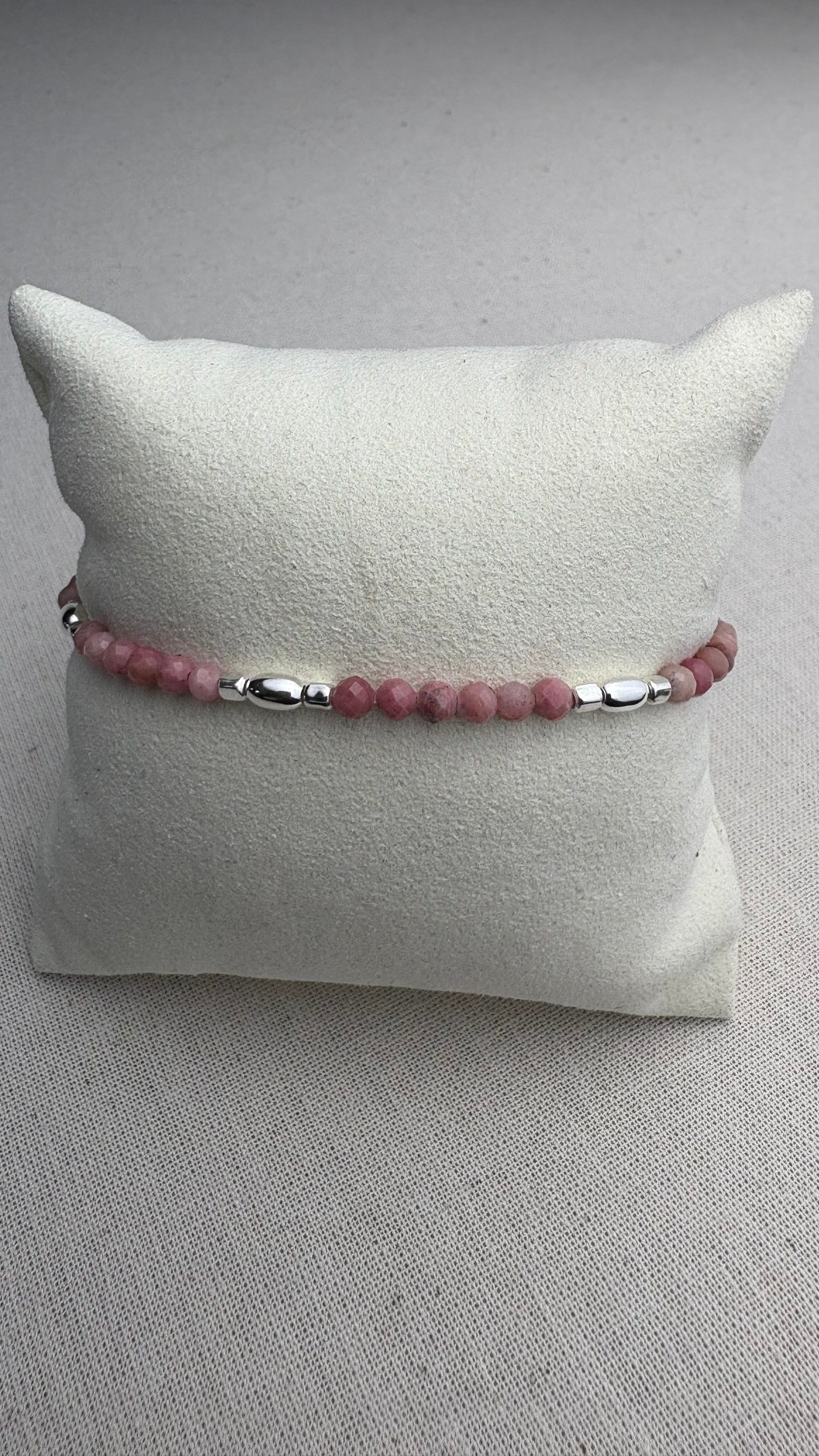 Bracelet Romy Rhodonite en argent 925 - Perles en Provence