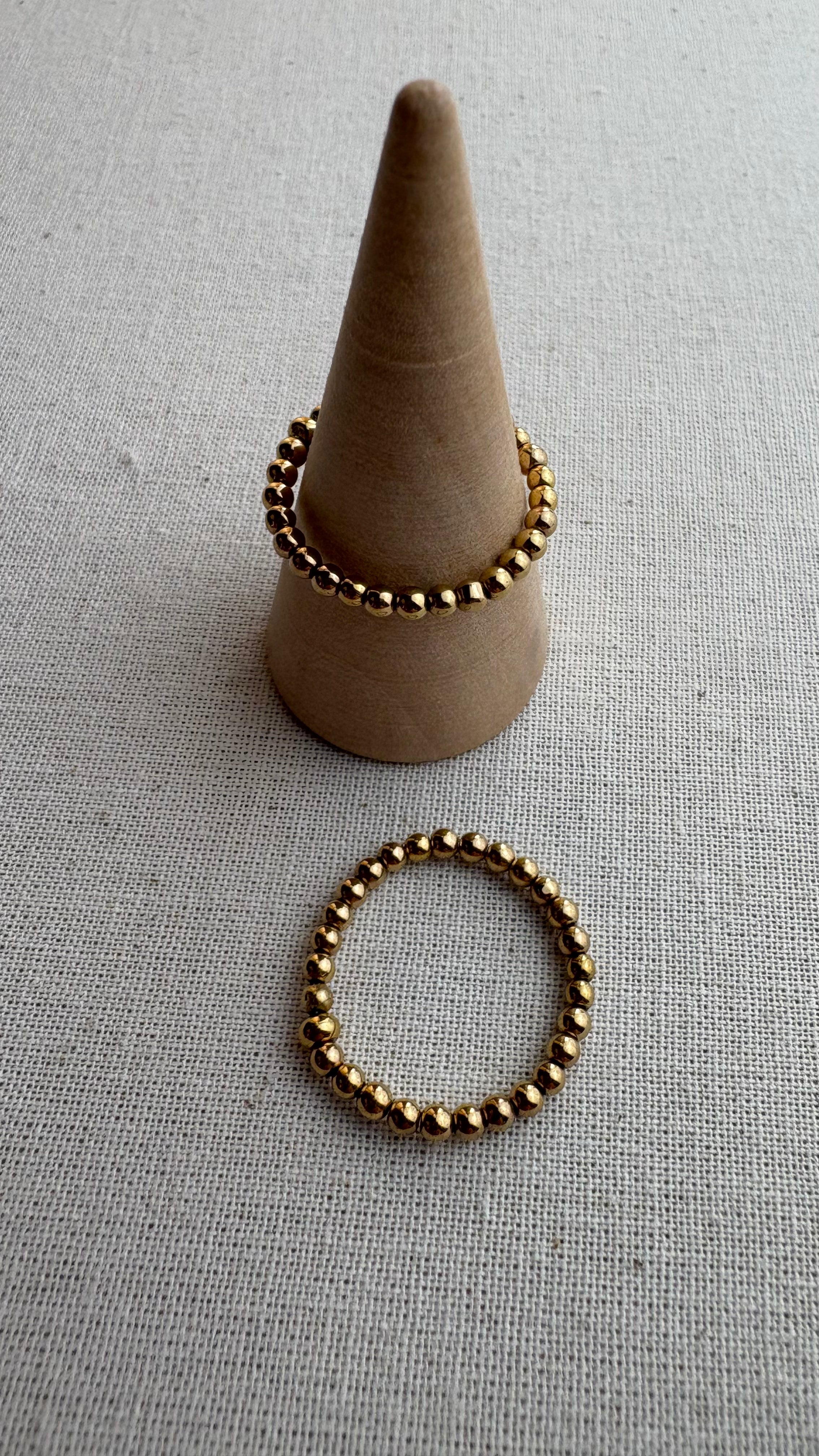 Bague fine Hématite dorée - Perles en Provence