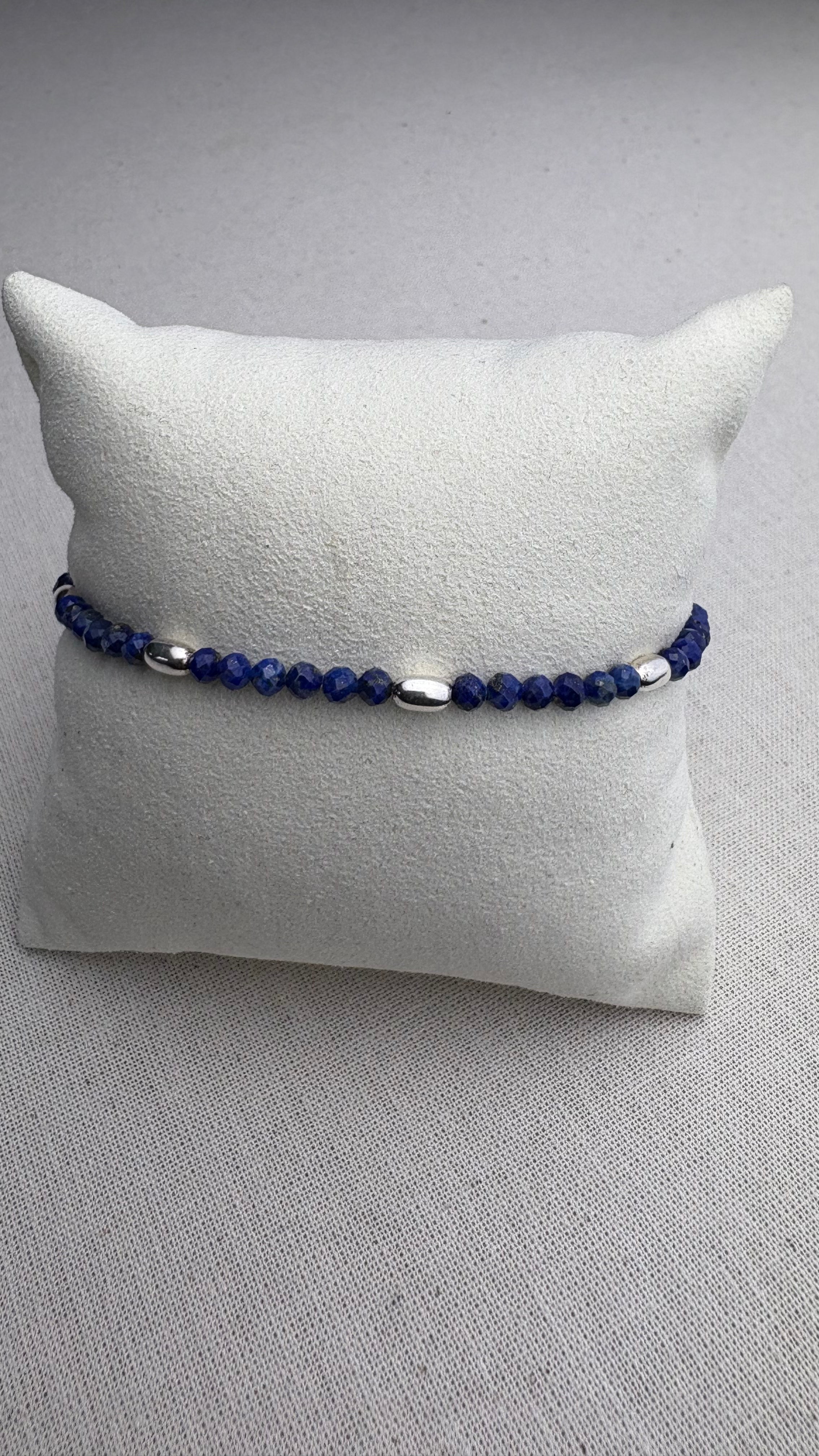 Bracelet Alma Lapis d’Afghanistan en argent 925 - Perles en Provence