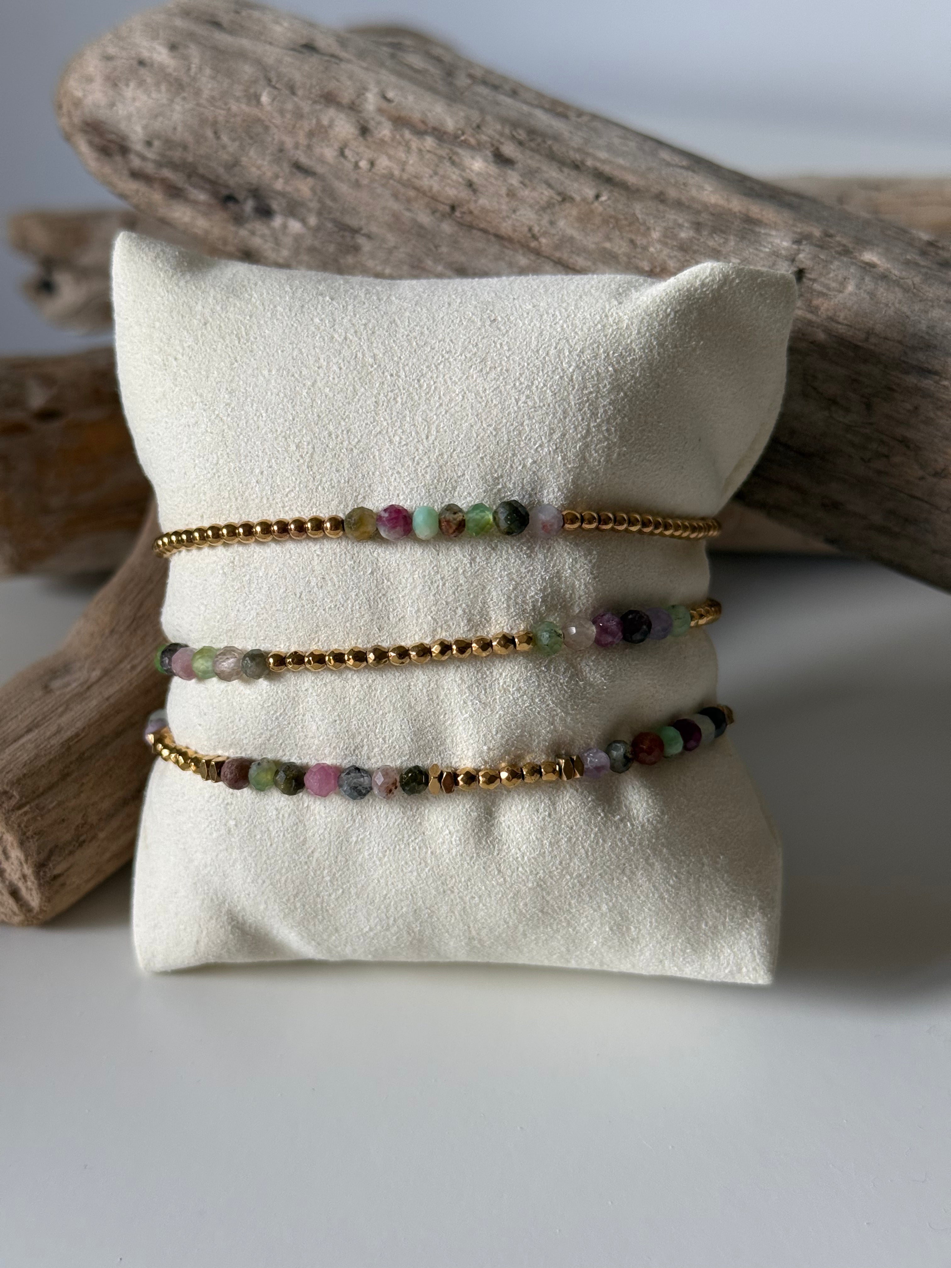 Bracelet Léna doré Tourmaline - Perles en Provence (photo 2)
